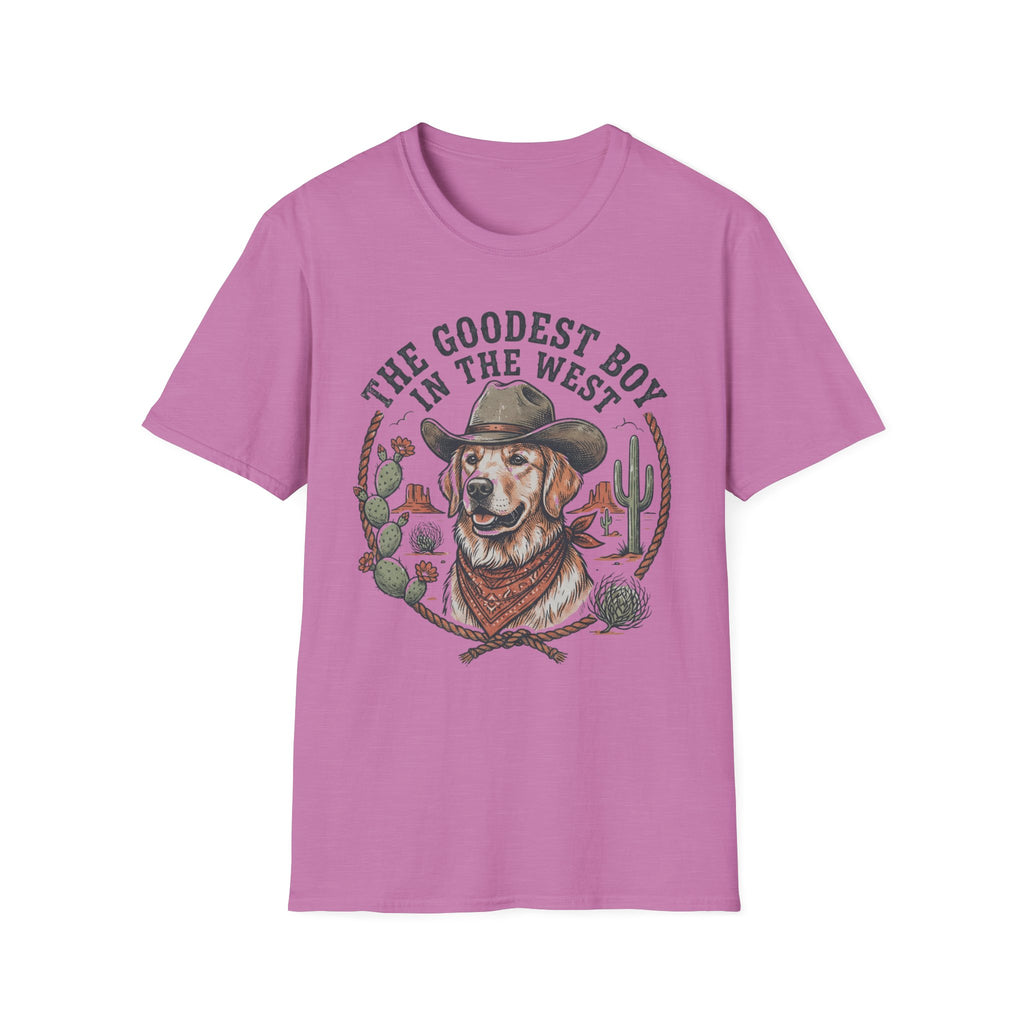 T-Shirt — "The Goodest Boy in the West" Cowboy Dog Graphic Tee