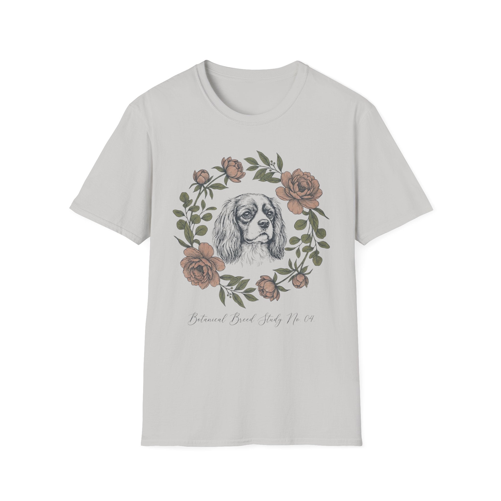 Cavalier King Charles Floral Wreath T-Shirt – Vintage Dog Lover Tee