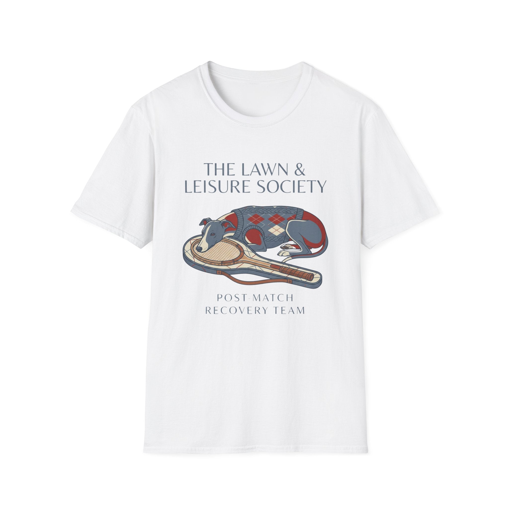 The Lawn & Leisure Society T-Shirt — "Post-Match Recovery Team" Greyhound Graphic Tee