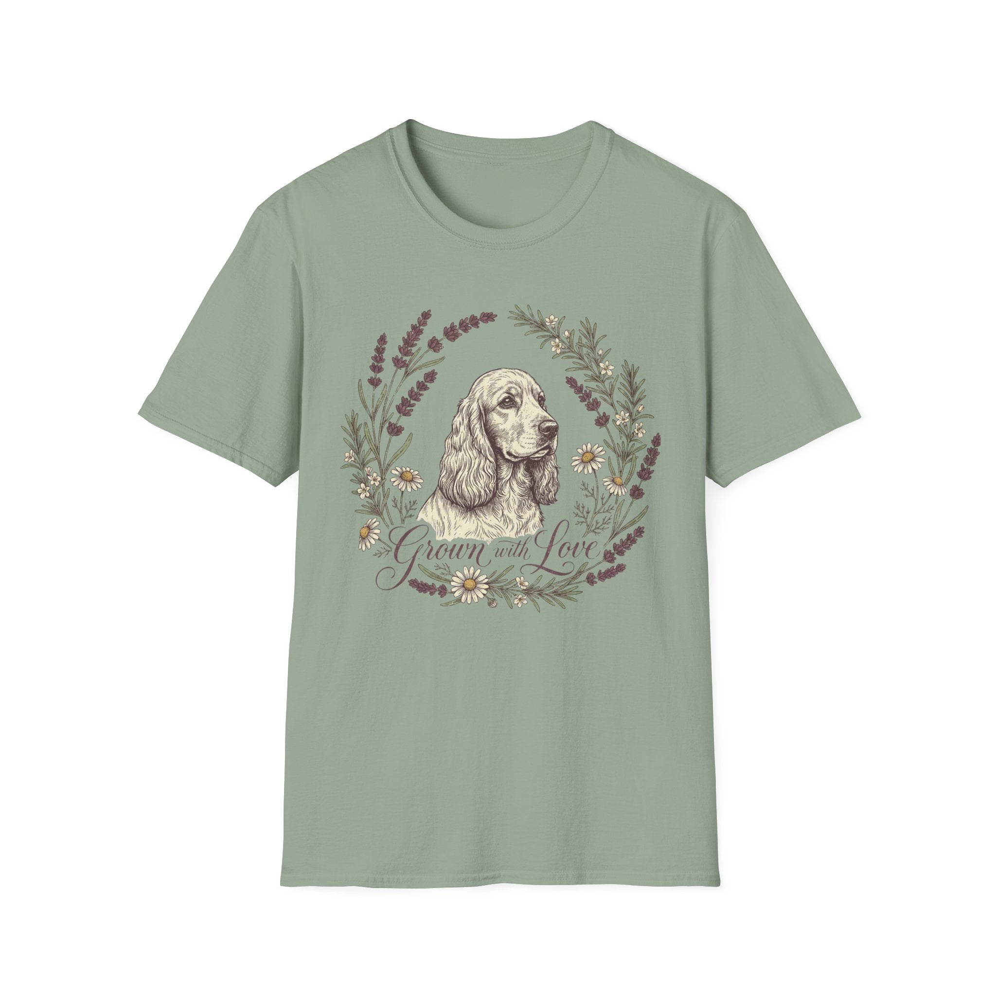 Cocker Spaniel Floral Tee — Vintage Dog Portrait T-Shirt
