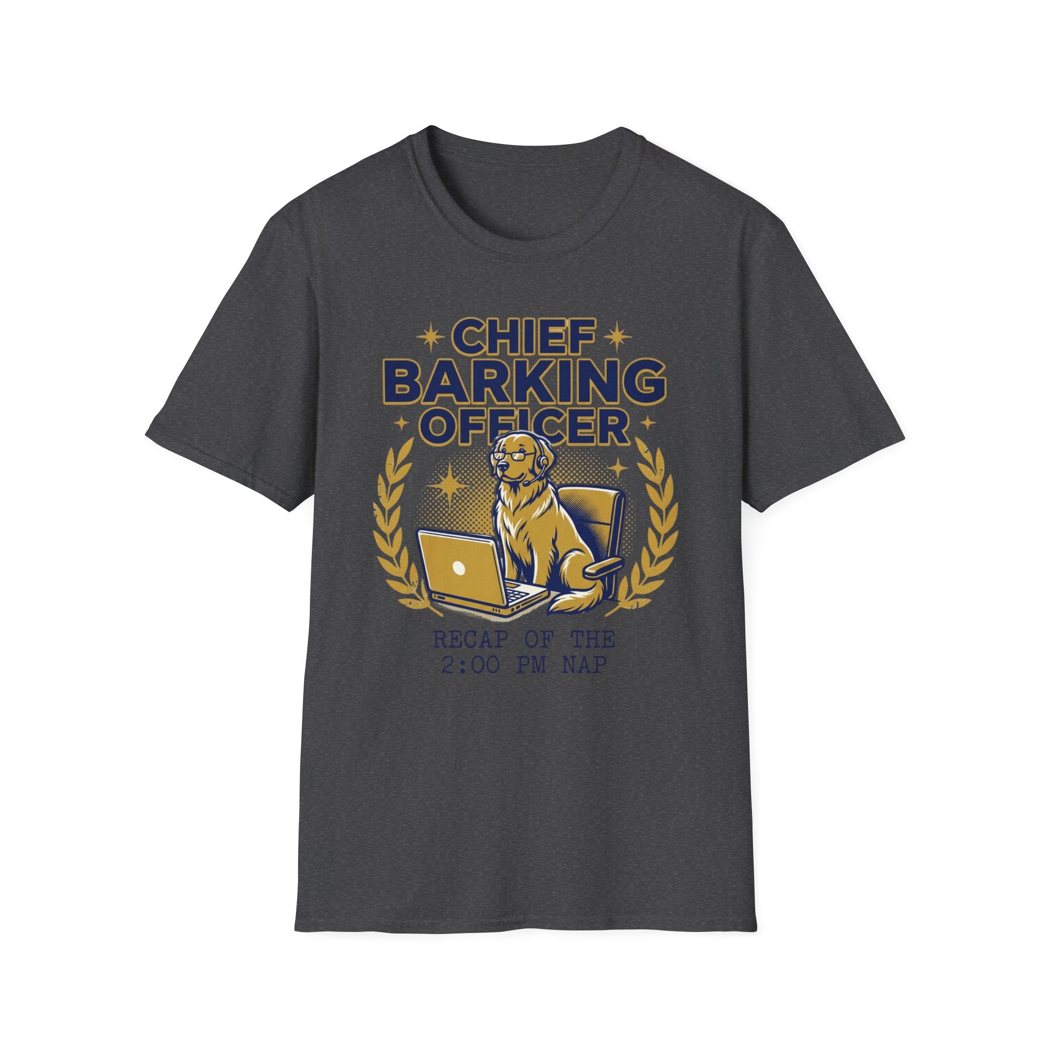 Chief Barking Officer Dog T-Shirt - "Recap of the 2:00 PM Nap" Funny Puppy Tee