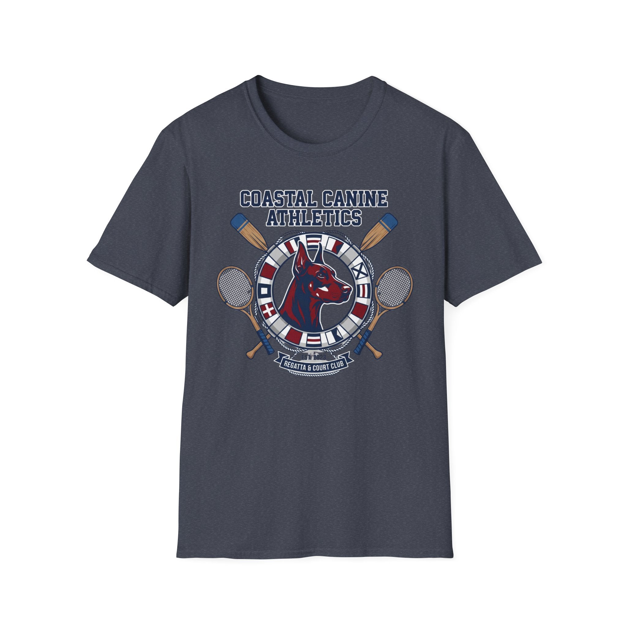 Coastal Canine Athletics T-Shirt — Nautical Doberman Crew Tee