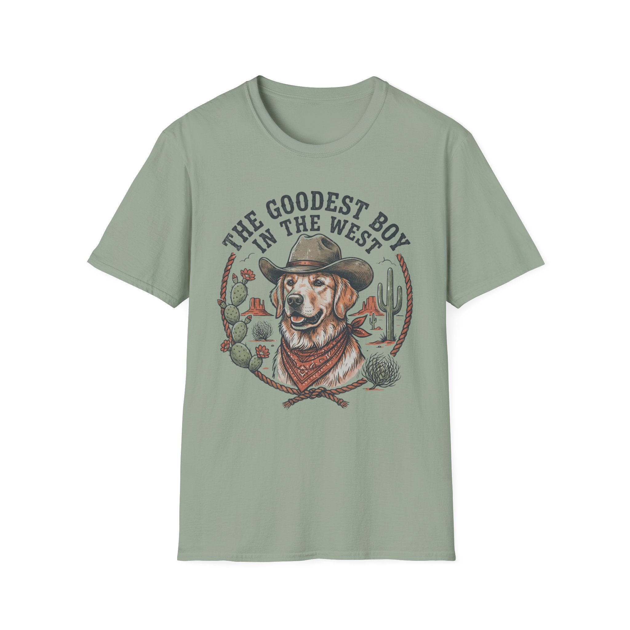 T-Shirt — "The Goodest Boy in the West" Cowboy Dog Graphic Tee