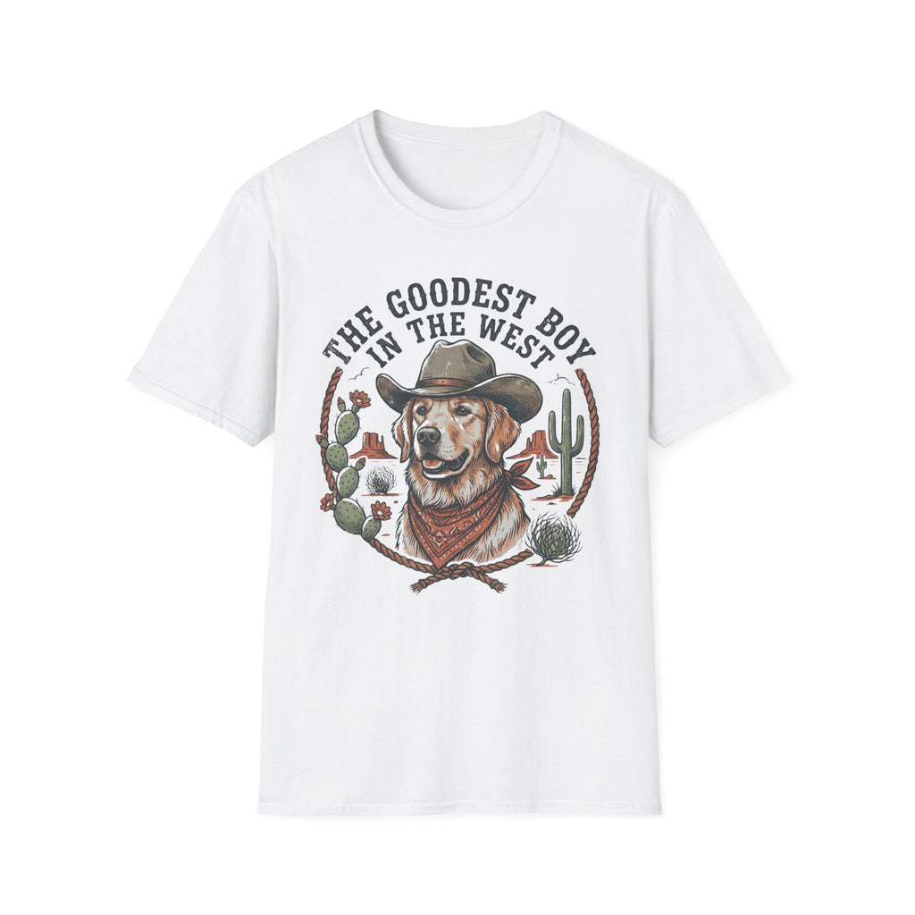 T-Shirt — "The Goodest Boy in the West" Cowboy Dog Graphic Tee