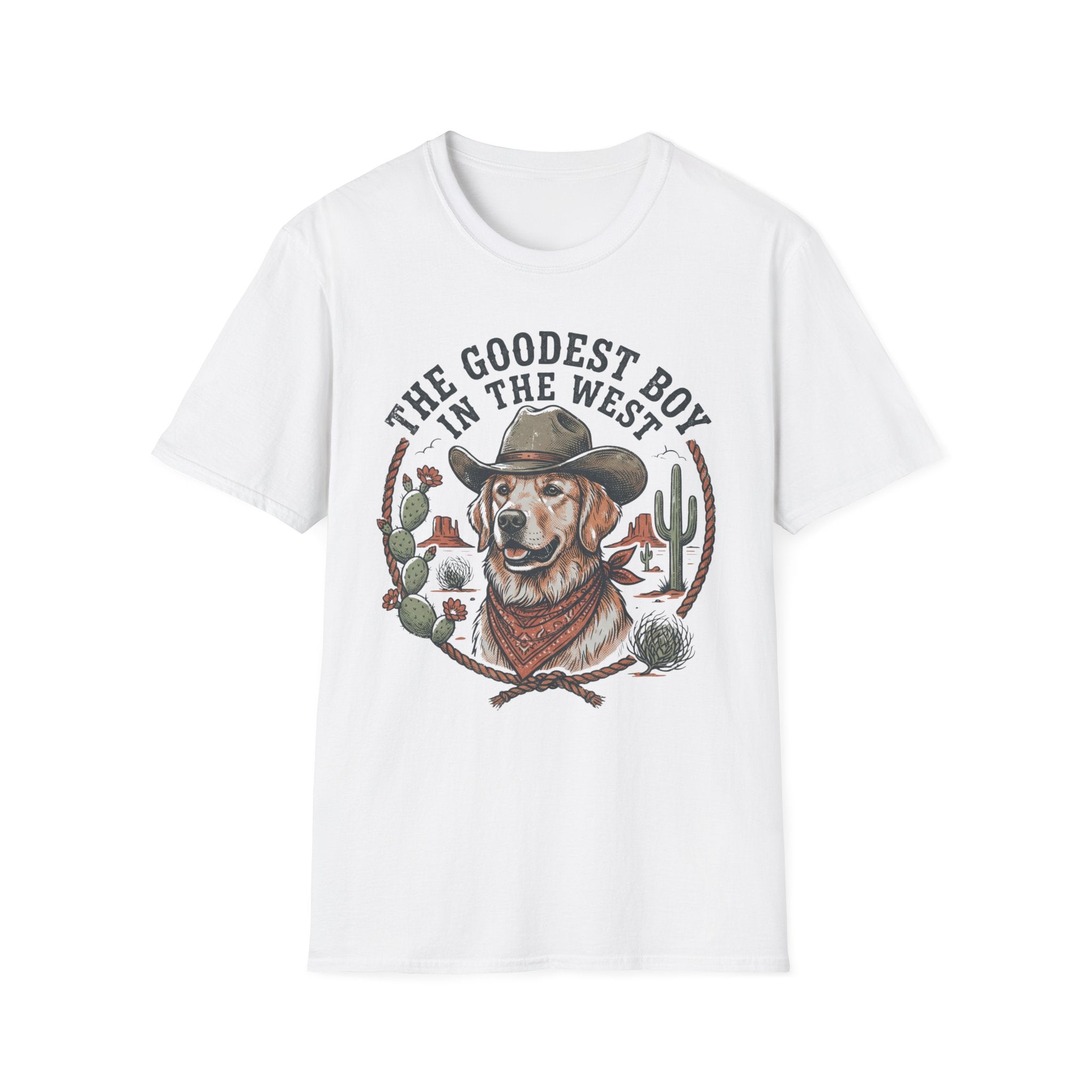T-Shirt — "The Goodest Boy in the West" Cowboy Dog Graphic Tee