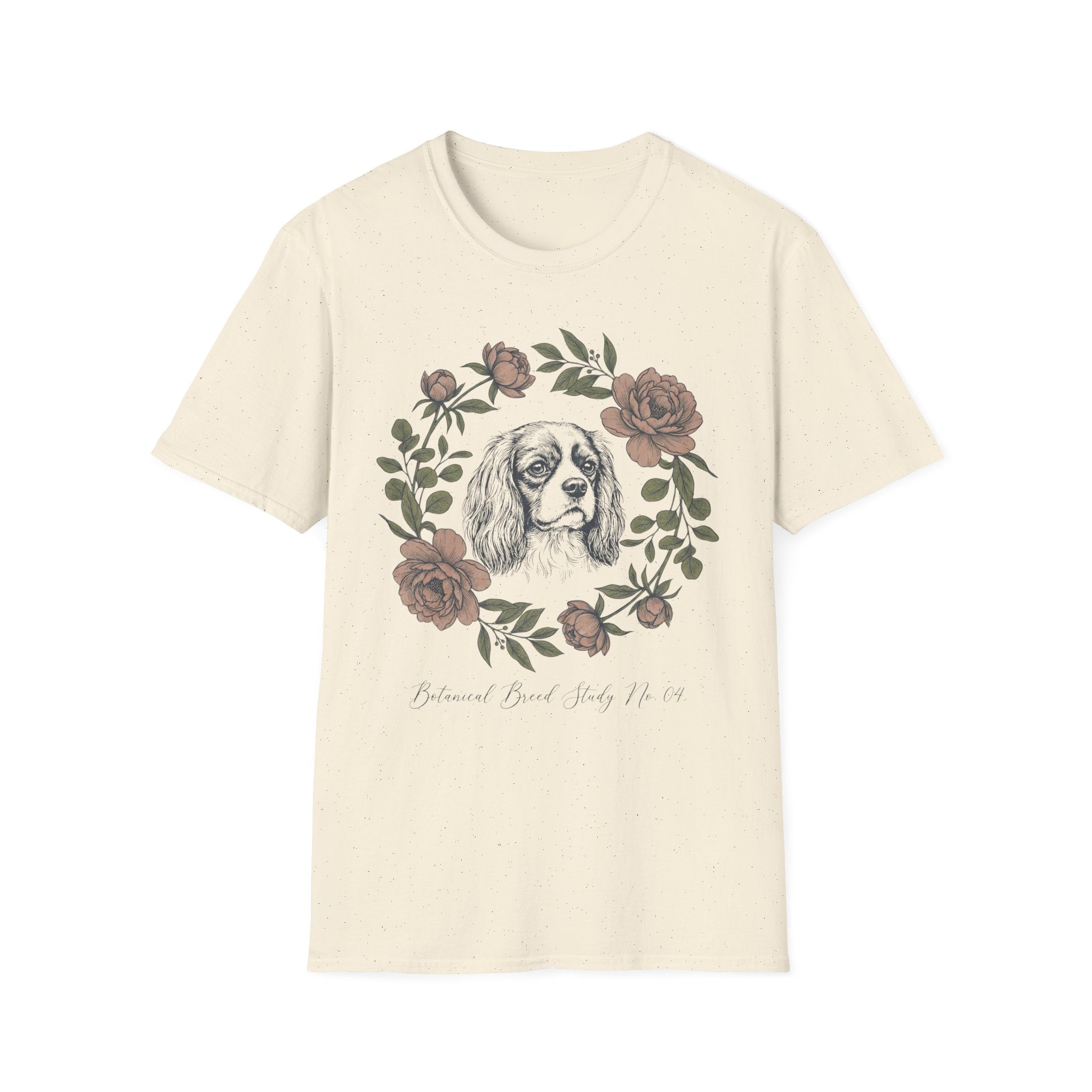Cavalier King Charles Floral Wreath T-Shirt – Vintage Dog Lover Tee