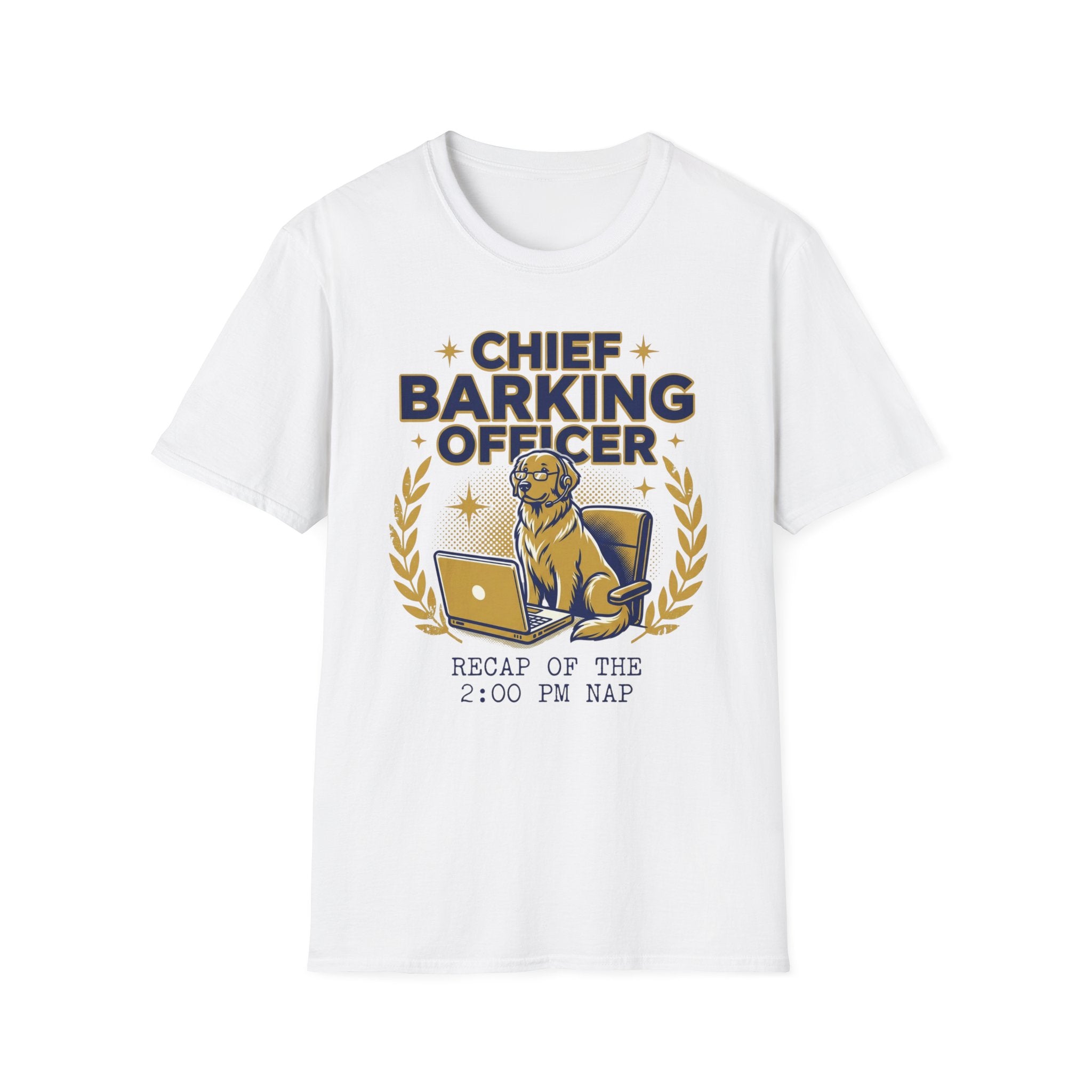 Chief Barking Officer Dog T-Shirt - "Recap of the 2:00 PM Nap" Funny Puppy Tee
