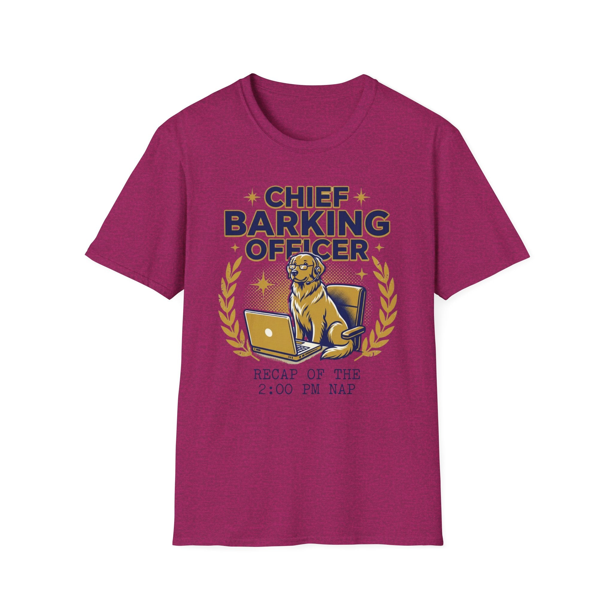 Chief Barking Officer Dog T-Shirt - "Recap of the 2:00 PM Nap" Funny Puppy Tee