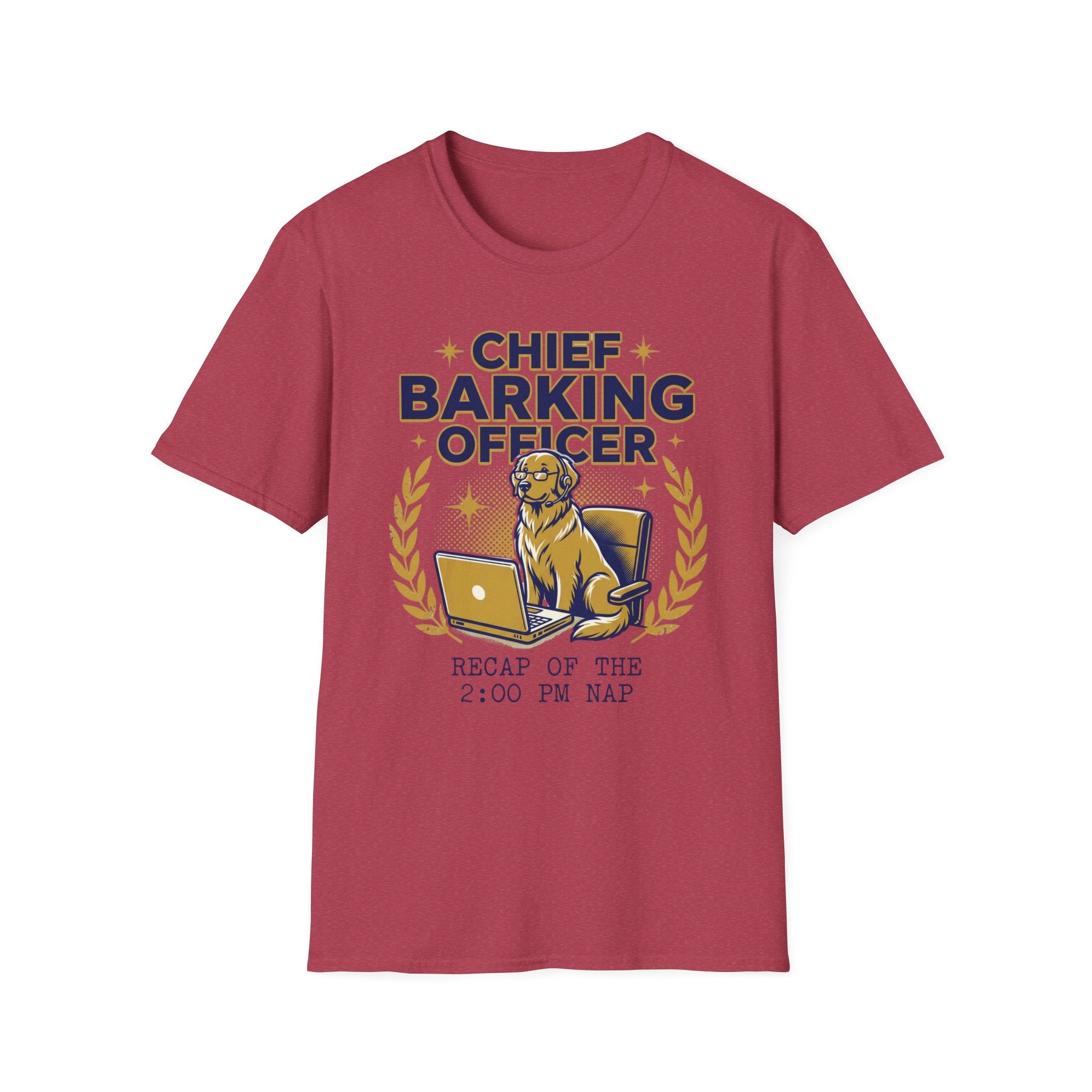 Chief Barking Officer Dog T-Shirt - "Recap of the 2:00 PM Nap" Funny Puppy Tee