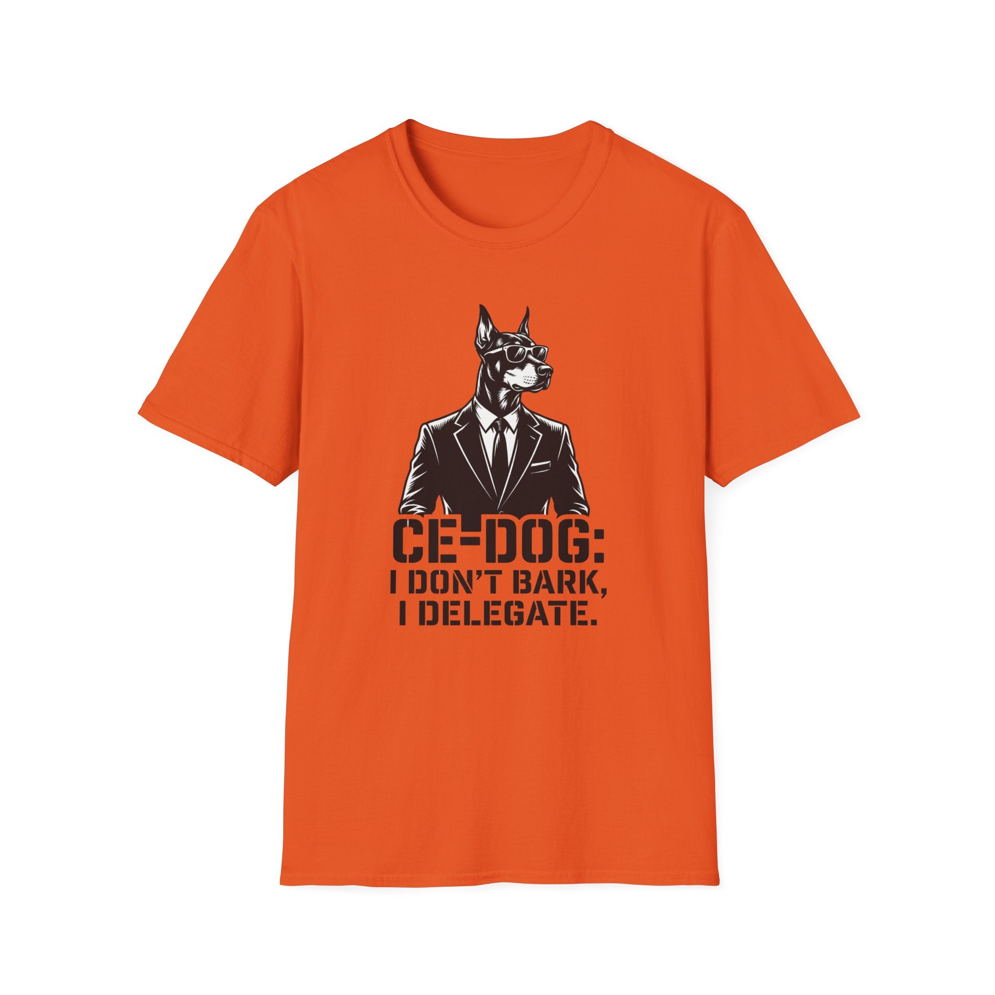 CEO Dog T-Shirt — "I Don’t Bark, I Delegate" Funny Executive Dog Graphic Tee