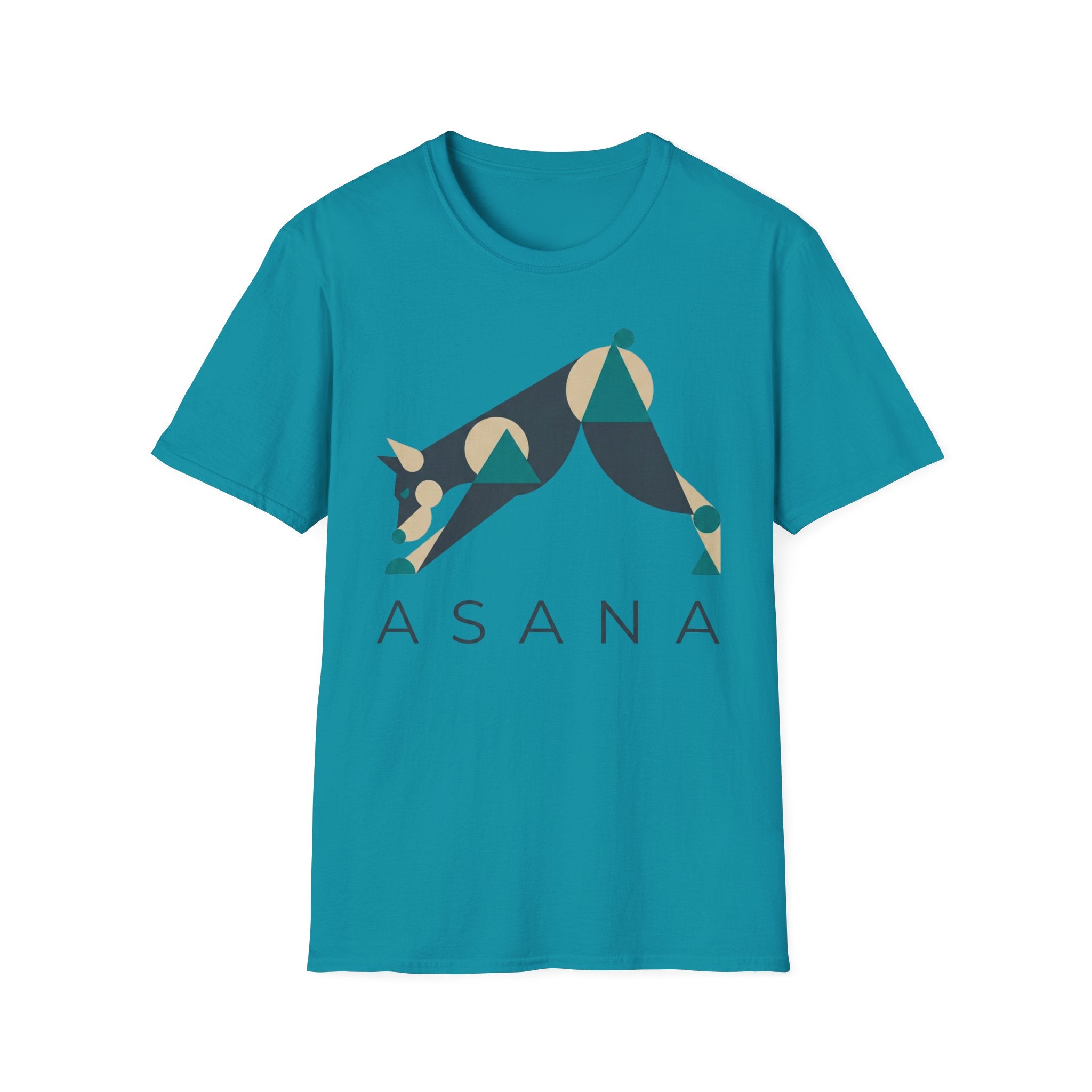 Asana Yoga T-Shirt — Modern Geometric Downward Dog Tee