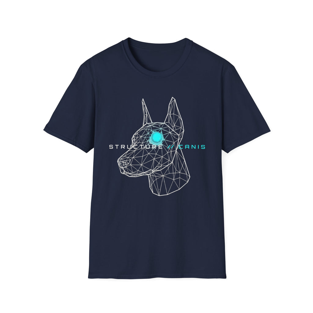 Cyber Doberman T-Shirt — 'Structure Kearns' Wireframe Dog Tech Tee