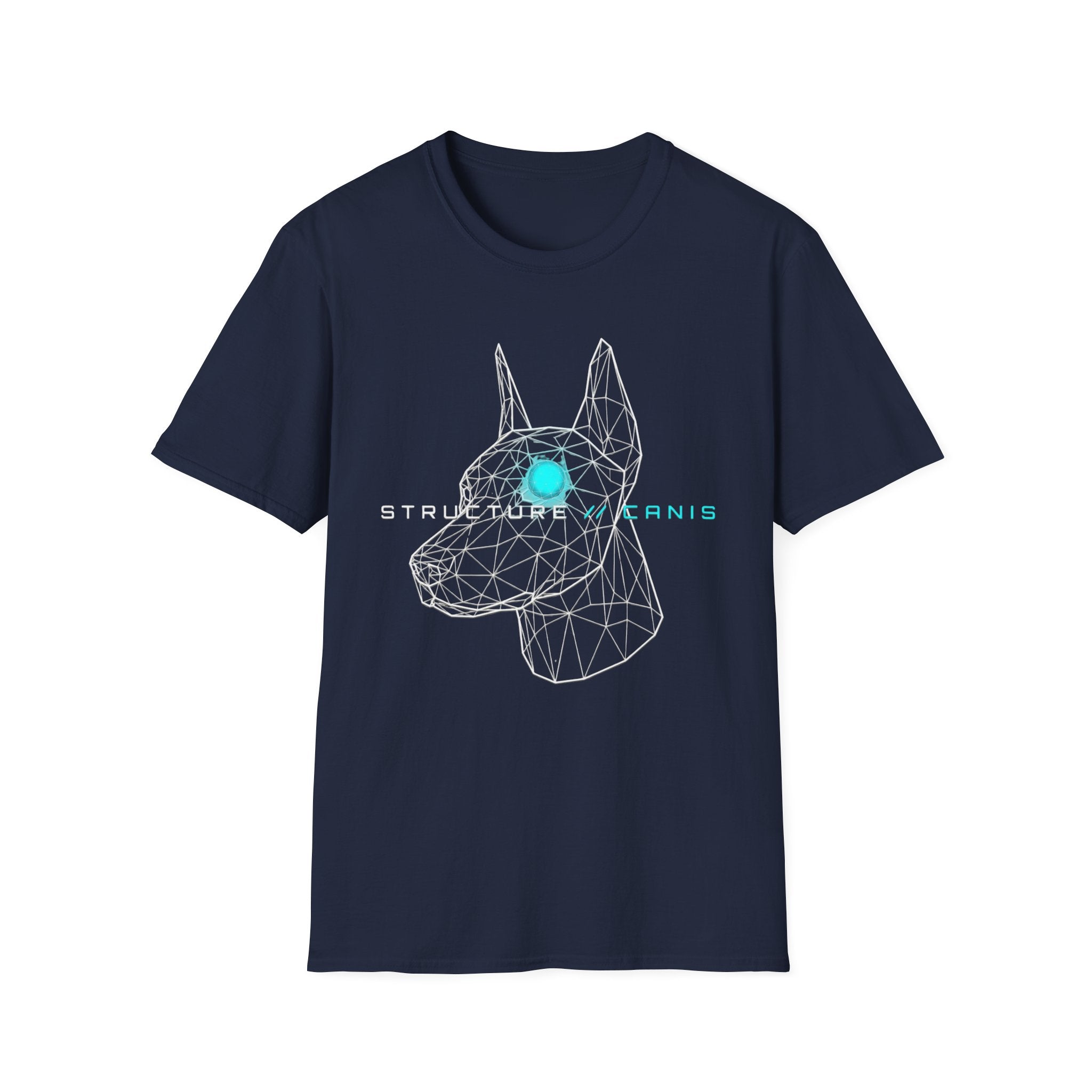 Cyber Doberman T-Shirt — 'Structure Kearns' Wireframe Dog Tech Tee