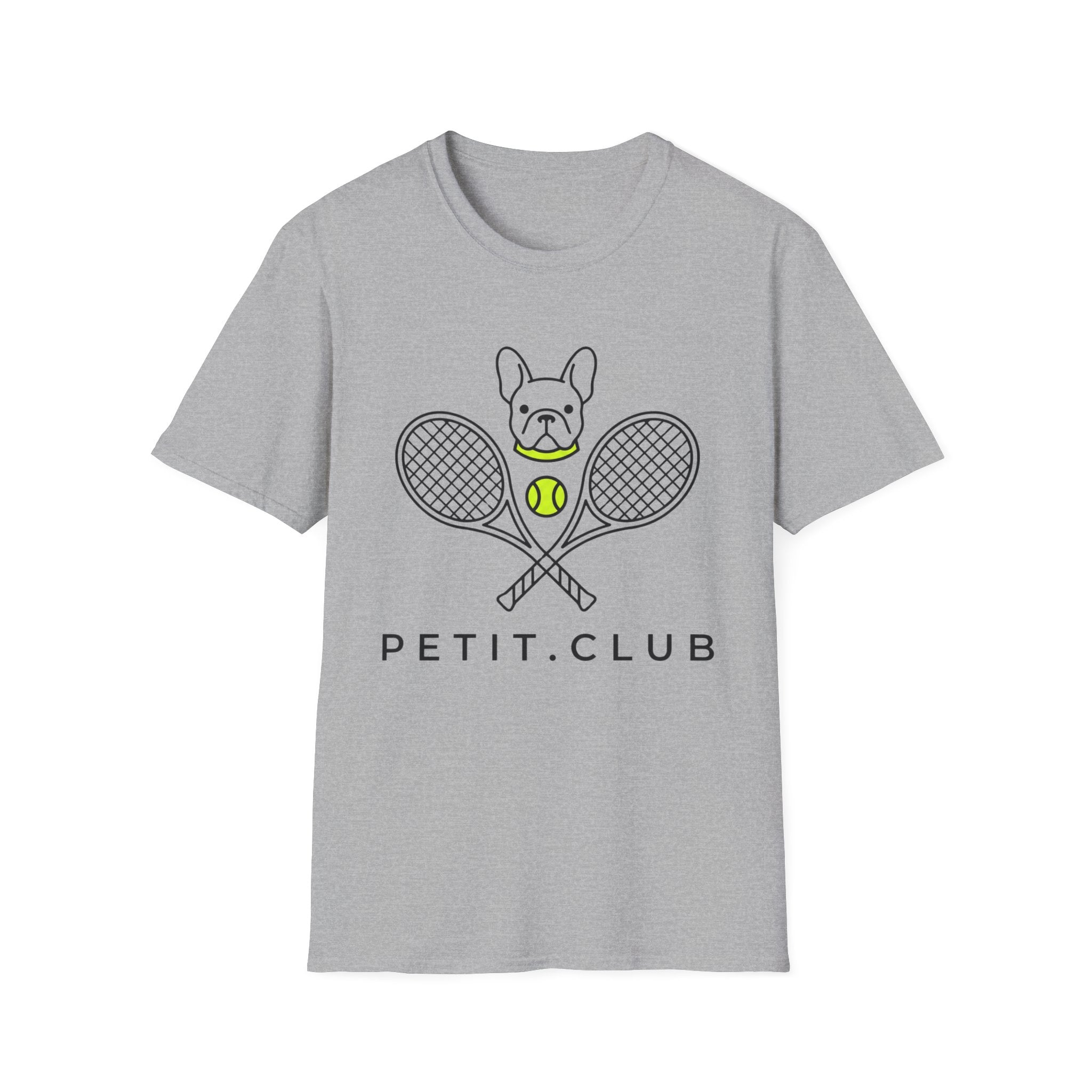 Tennis Bulldog T-Shirt — "Petit.Club" Graphic Tee