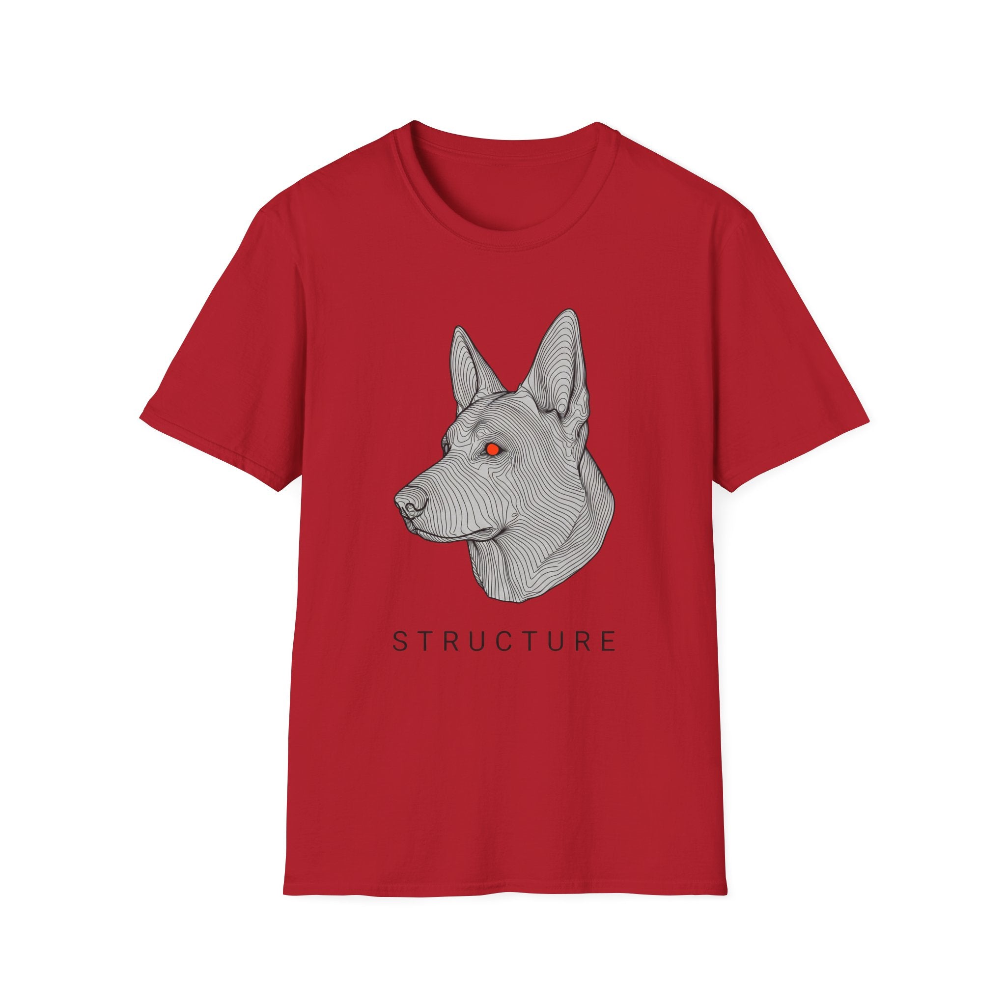 Structure German Shepherd Tee — Geometric Dog Head Graphic T-Shirt