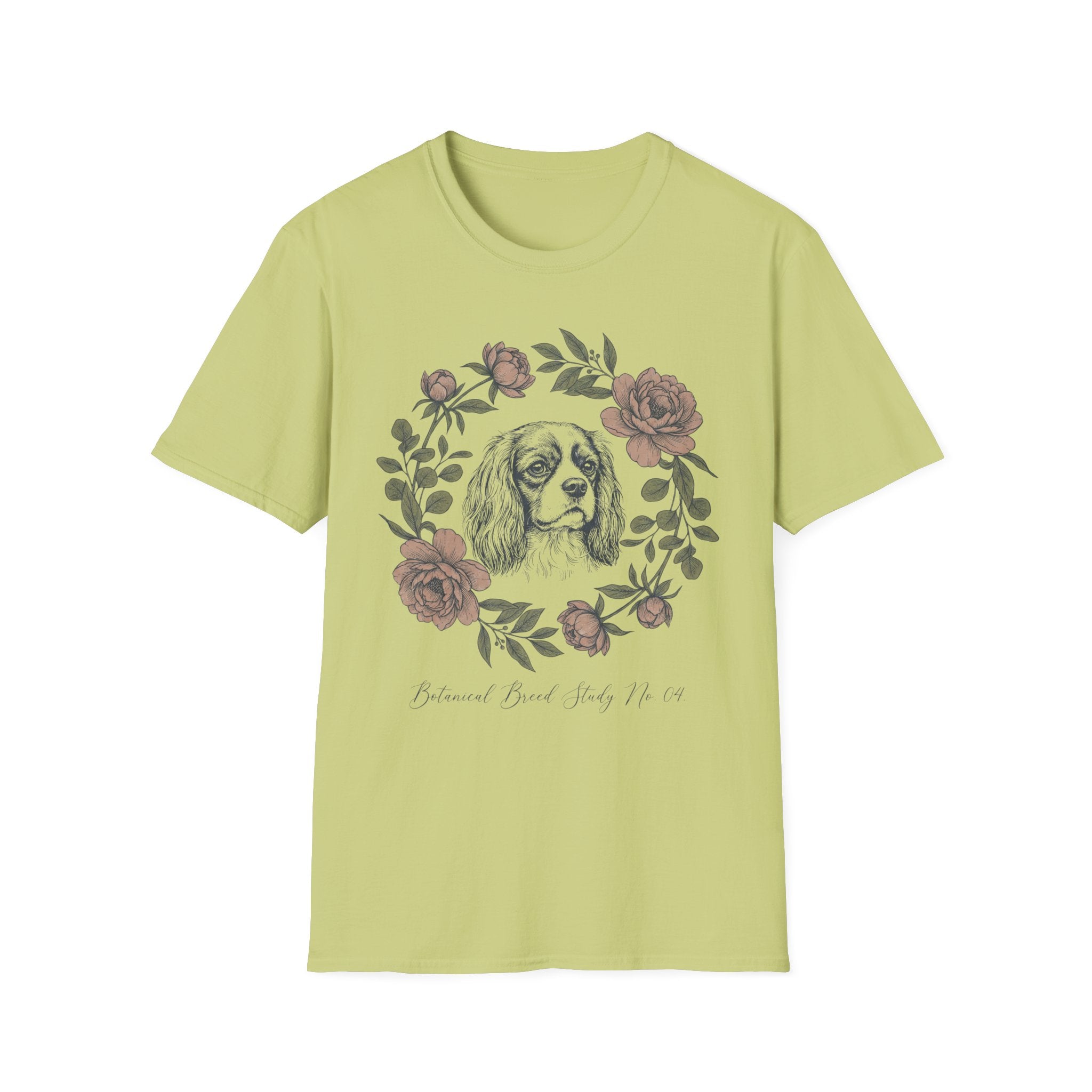 Cavalier King Charles Floral Wreath T-Shirt – Vintage Dog Lover Tee