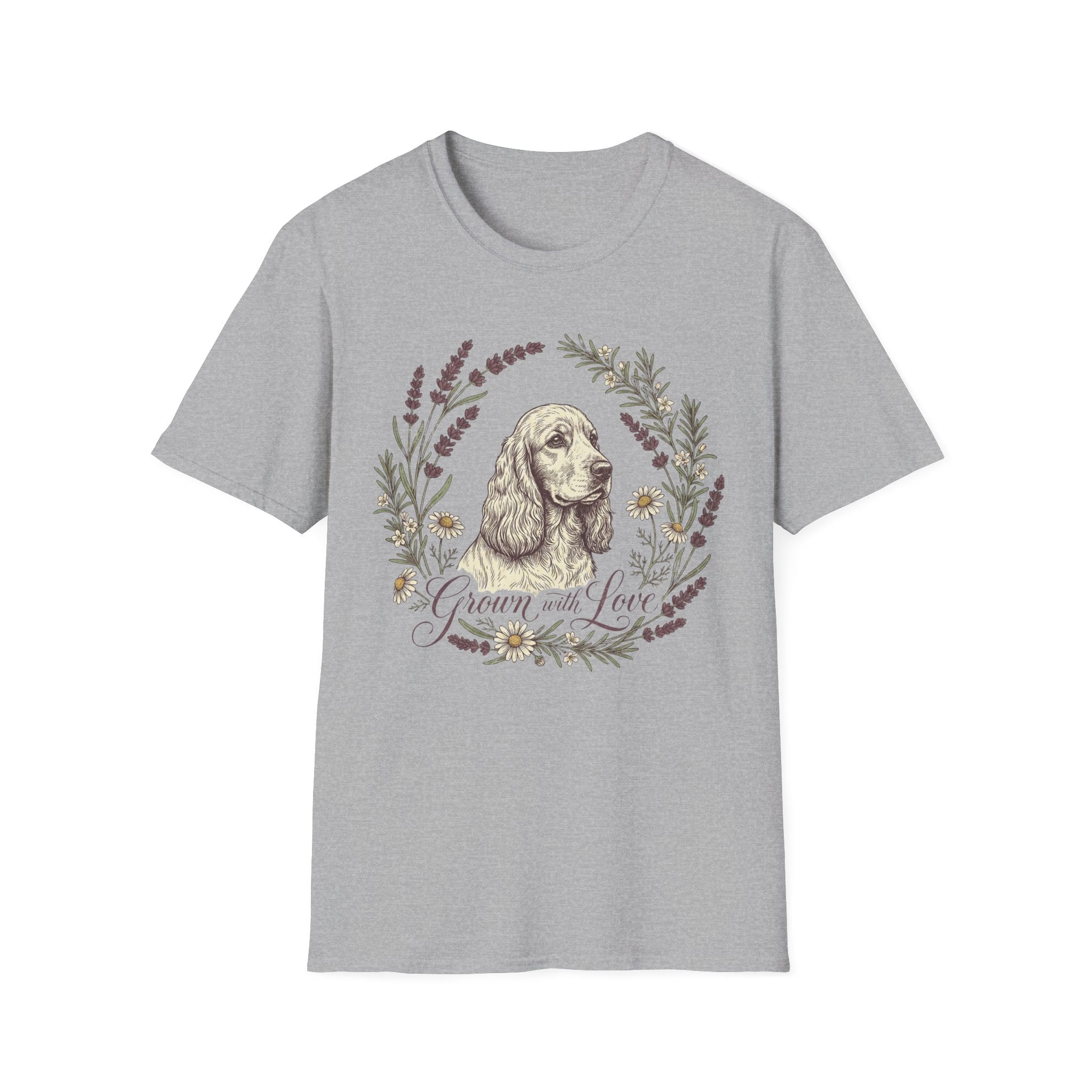 Cocker Spaniel Floral Tee — Vintage Dog Portrait T-Shirt