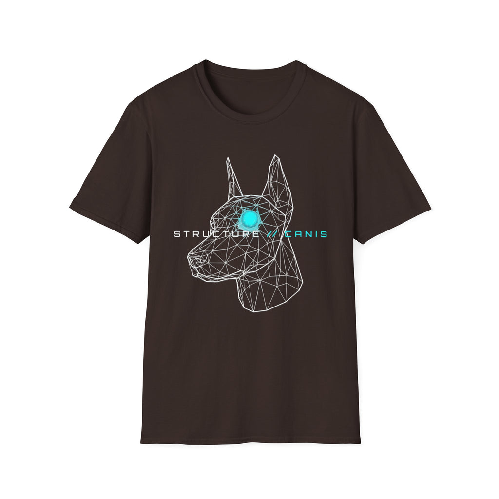 Cyber Doberman T-Shirt — 'Structure Kearns' Wireframe Dog Tech Tee