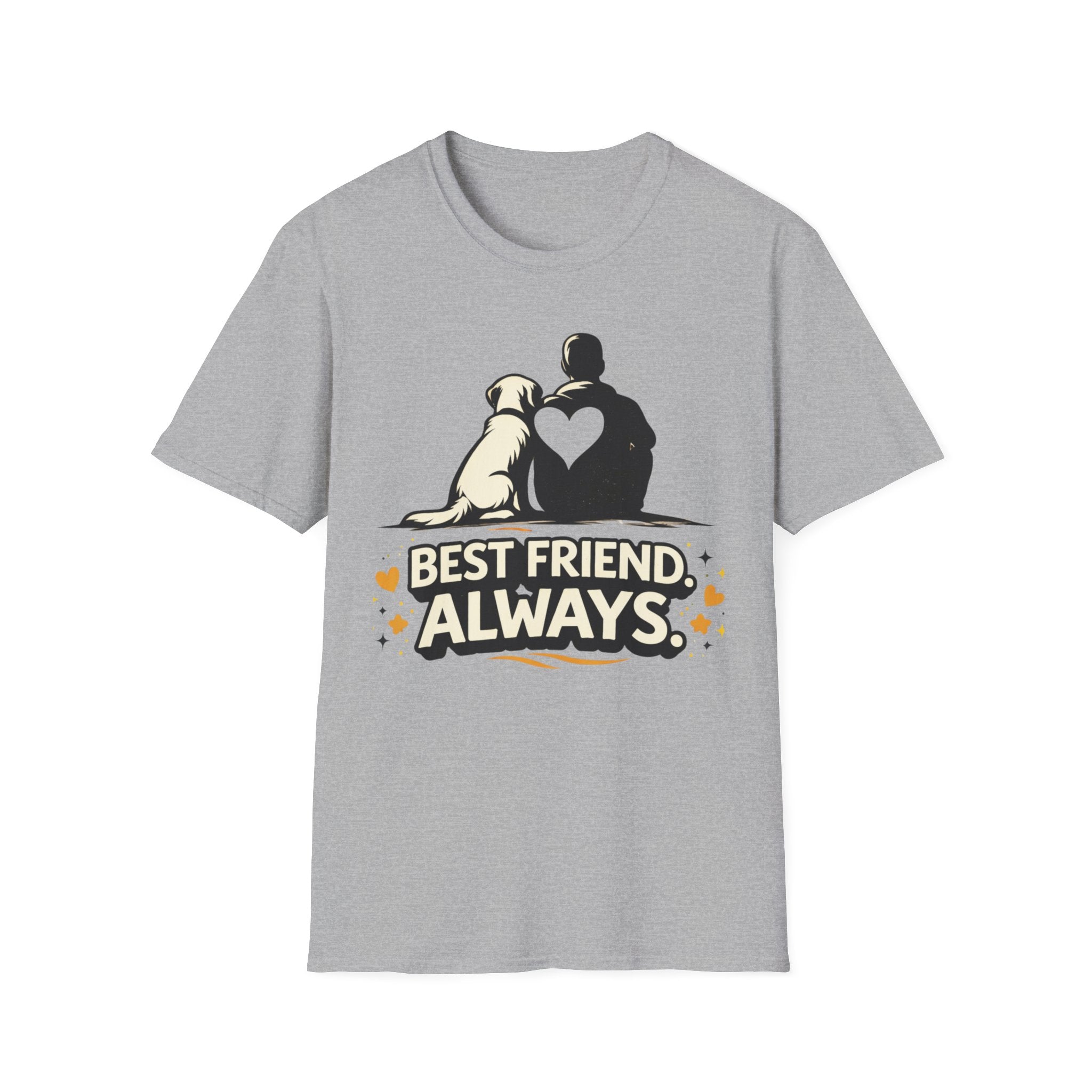 Best Friend Always T-Shirt — Dog Lover Shirt with Heart Silhouette