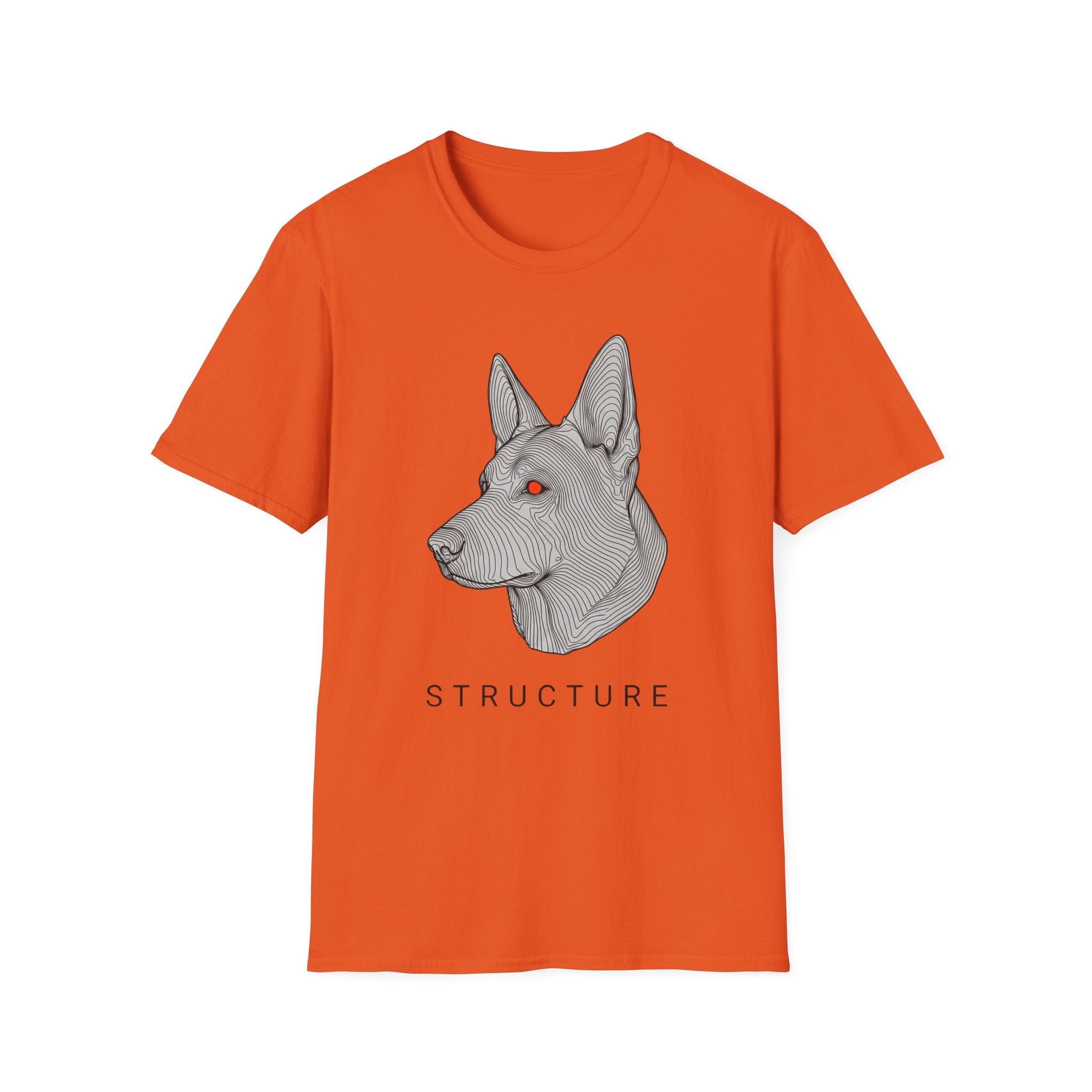 Structure German Shepherd Tee — Geometric Dog Head Graphic T-Shirt