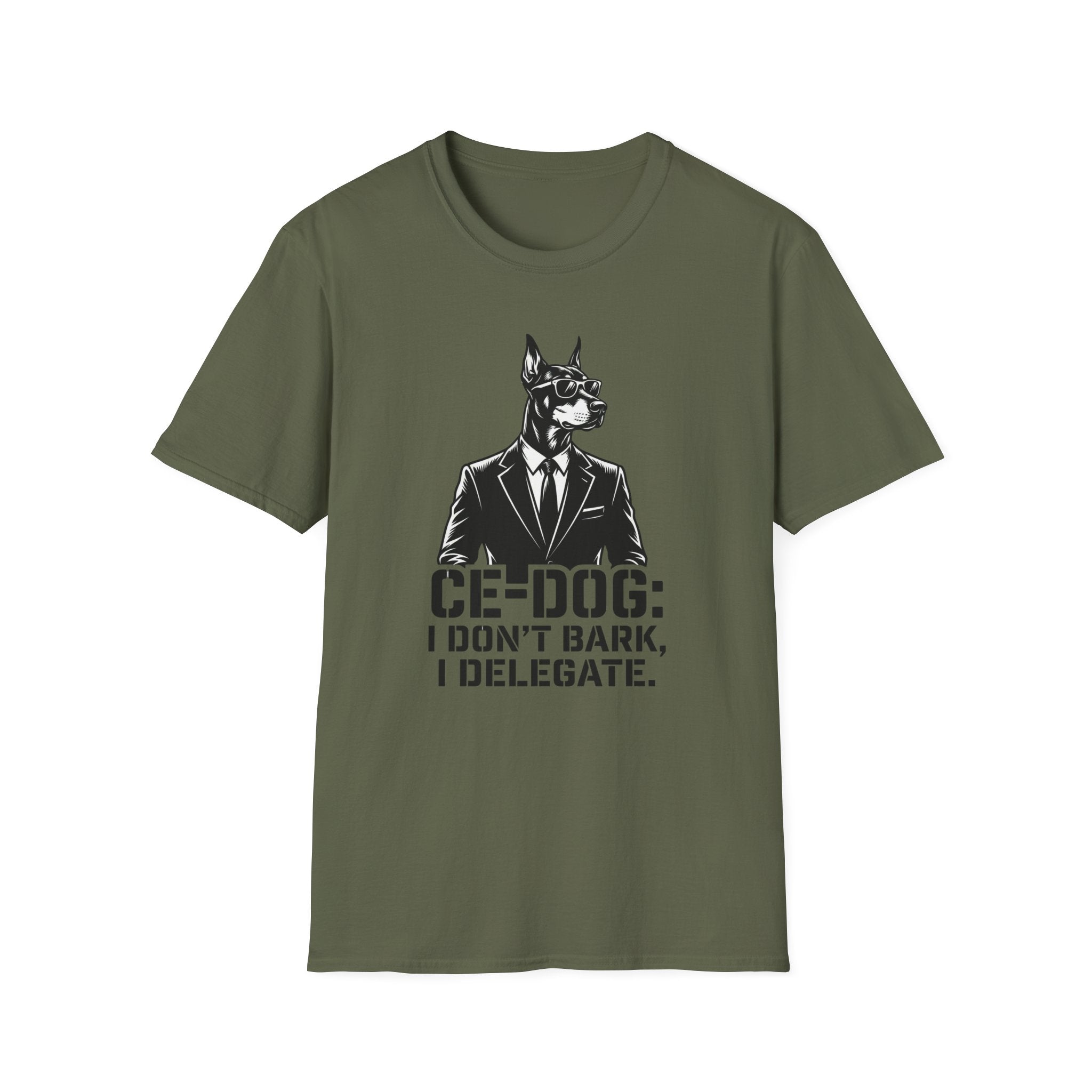 CEO Dog T-Shirt — "I Don’t Bark, I Delegate" Funny Executive Dog Graphic Tee