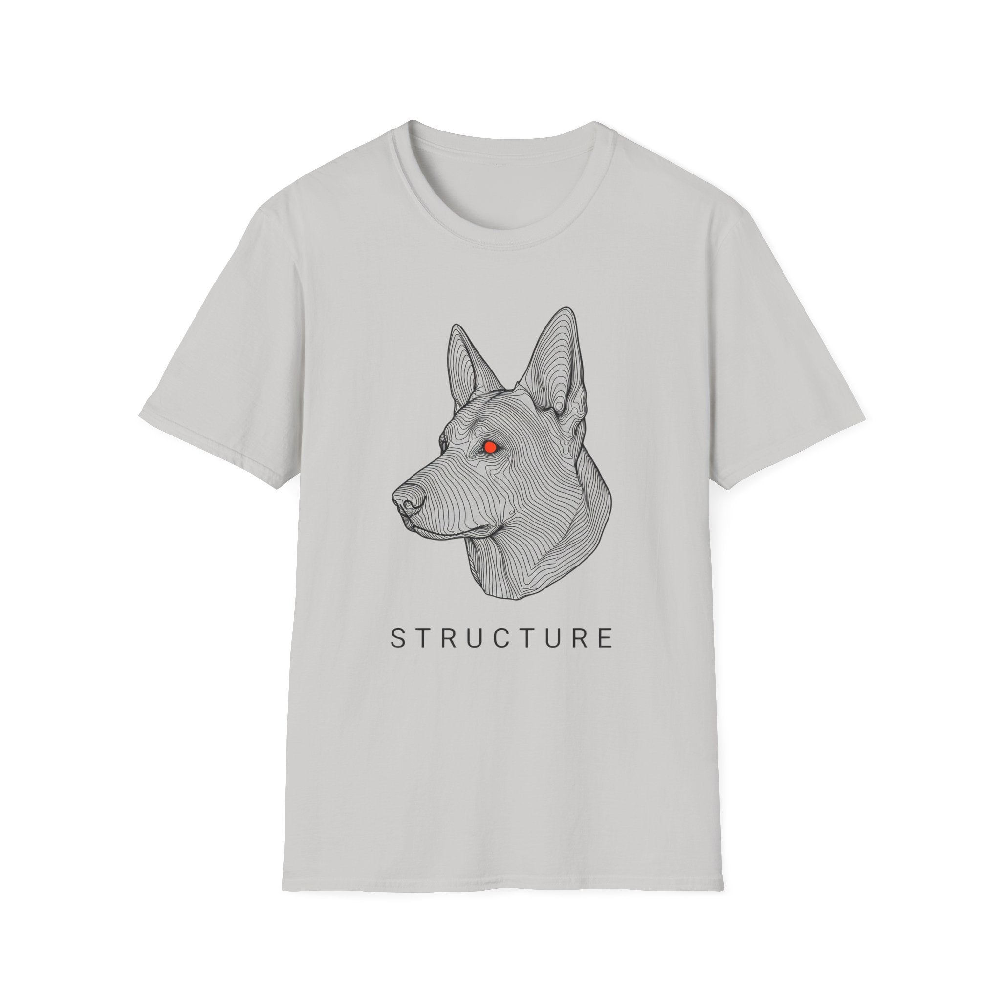 Structure German Shepherd Tee — Geometric Dog Head Graphic T-Shirt