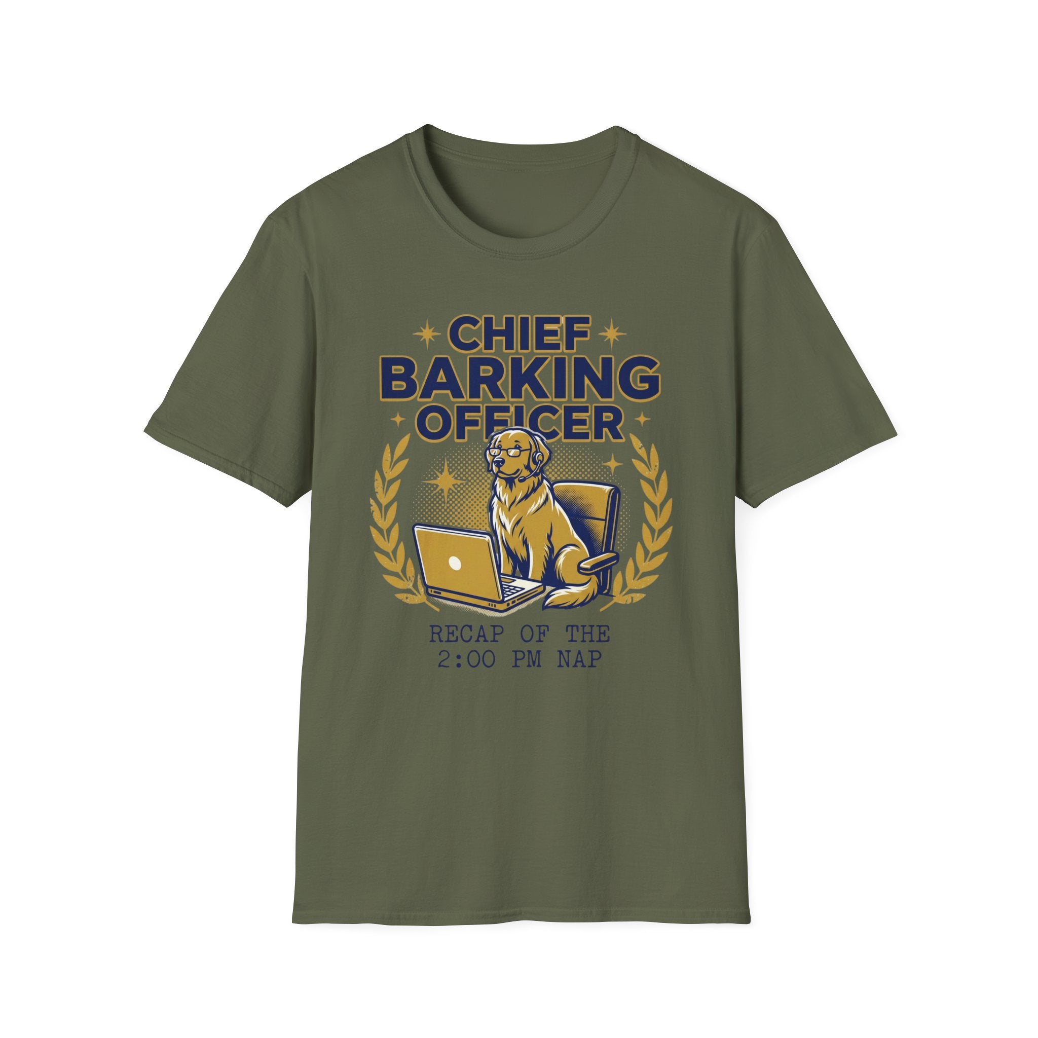 Chief Barking Officer Dog T-Shirt - "Recap of the 2:00 PM Nap" Funny Puppy Tee