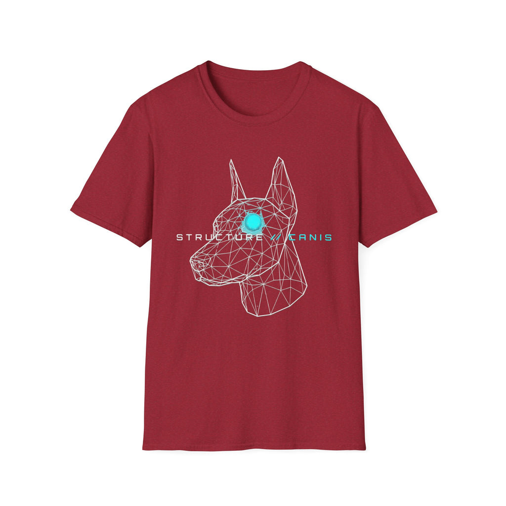 Cyber Doberman T-Shirt — 'Structure Kearns' Wireframe Dog Tech Tee