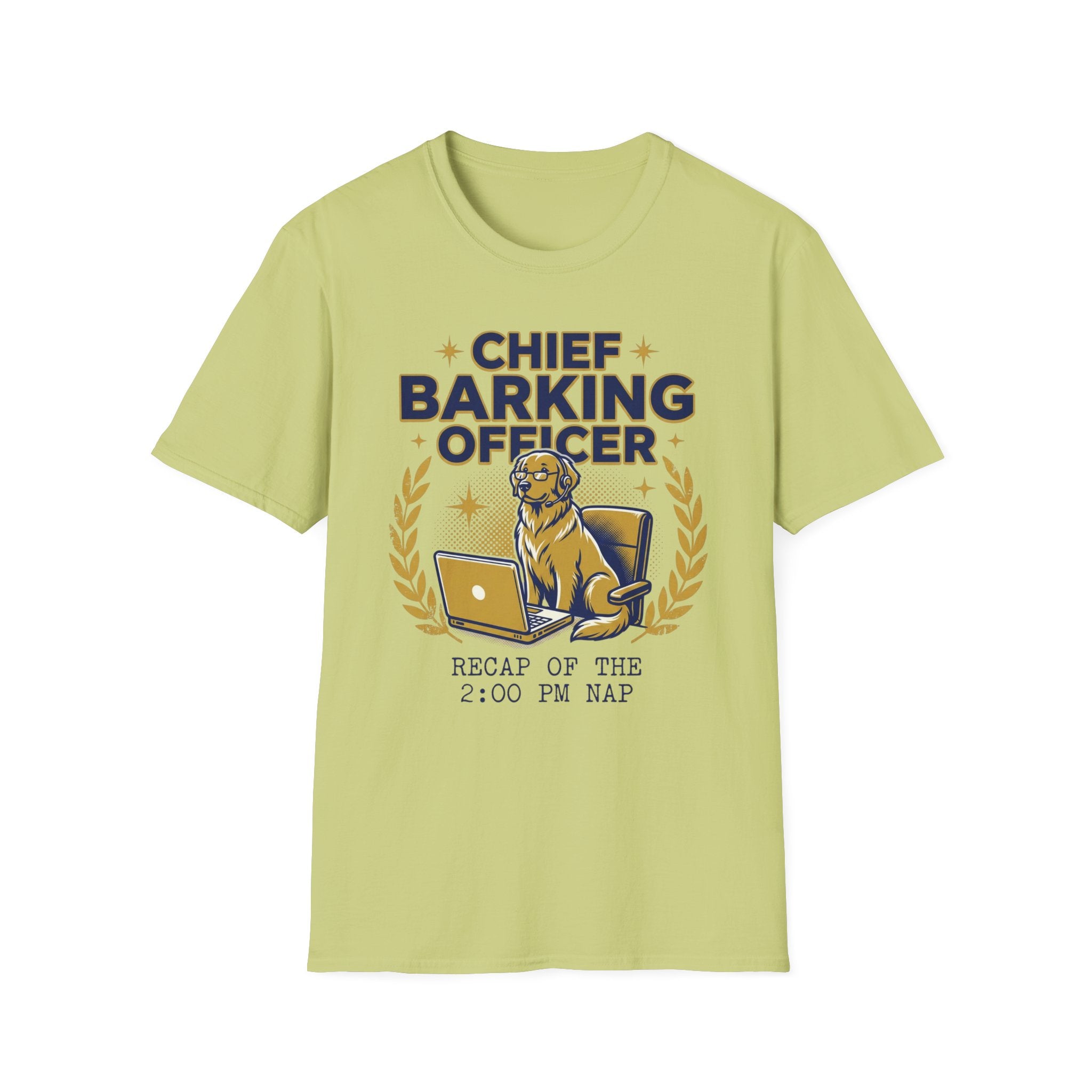 Chief Barking Officer Dog T-Shirt - "Recap of the 2:00 PM Nap" Funny Puppy Tee