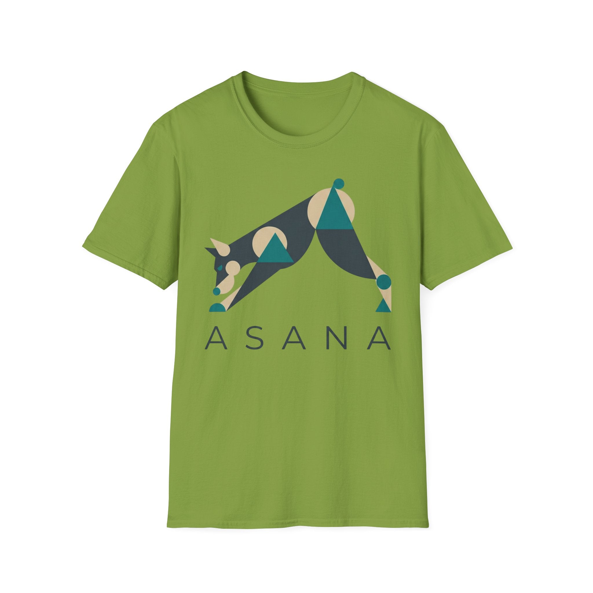 Asana Yoga T-Shirt — Modern Geometric Downward Dog Tee