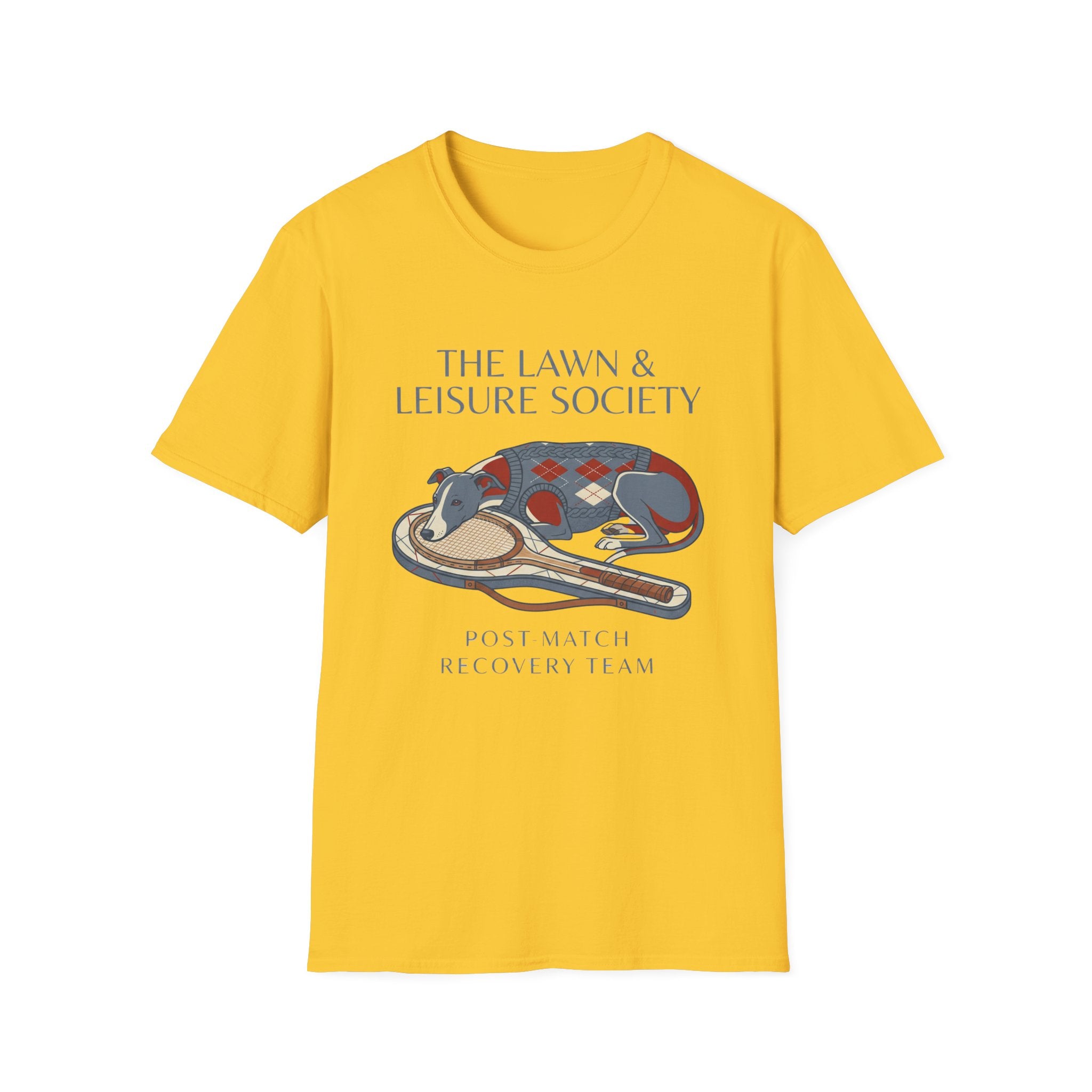 The Lawn & Leisure Society T-Shirt — "Post-Match Recovery Team" Greyhound Graphic Tee