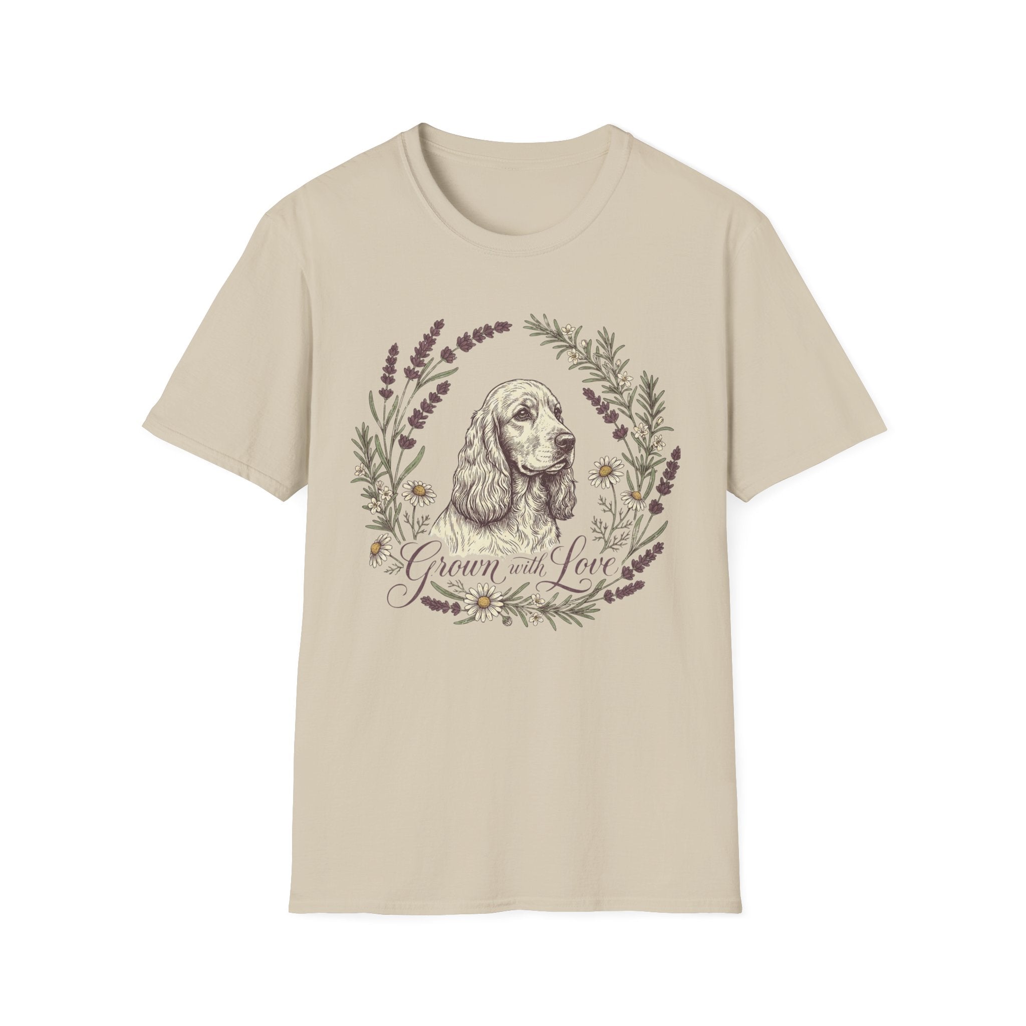 Cocker Spaniel Floral Tee — Vintage Dog Portrait T-Shirt