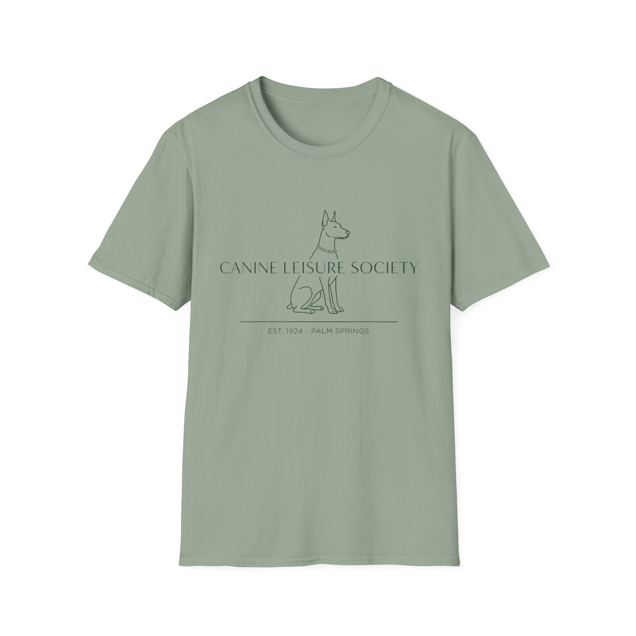 Canine Hush Society T-Shirt — Minimal Dog Line Art Tee