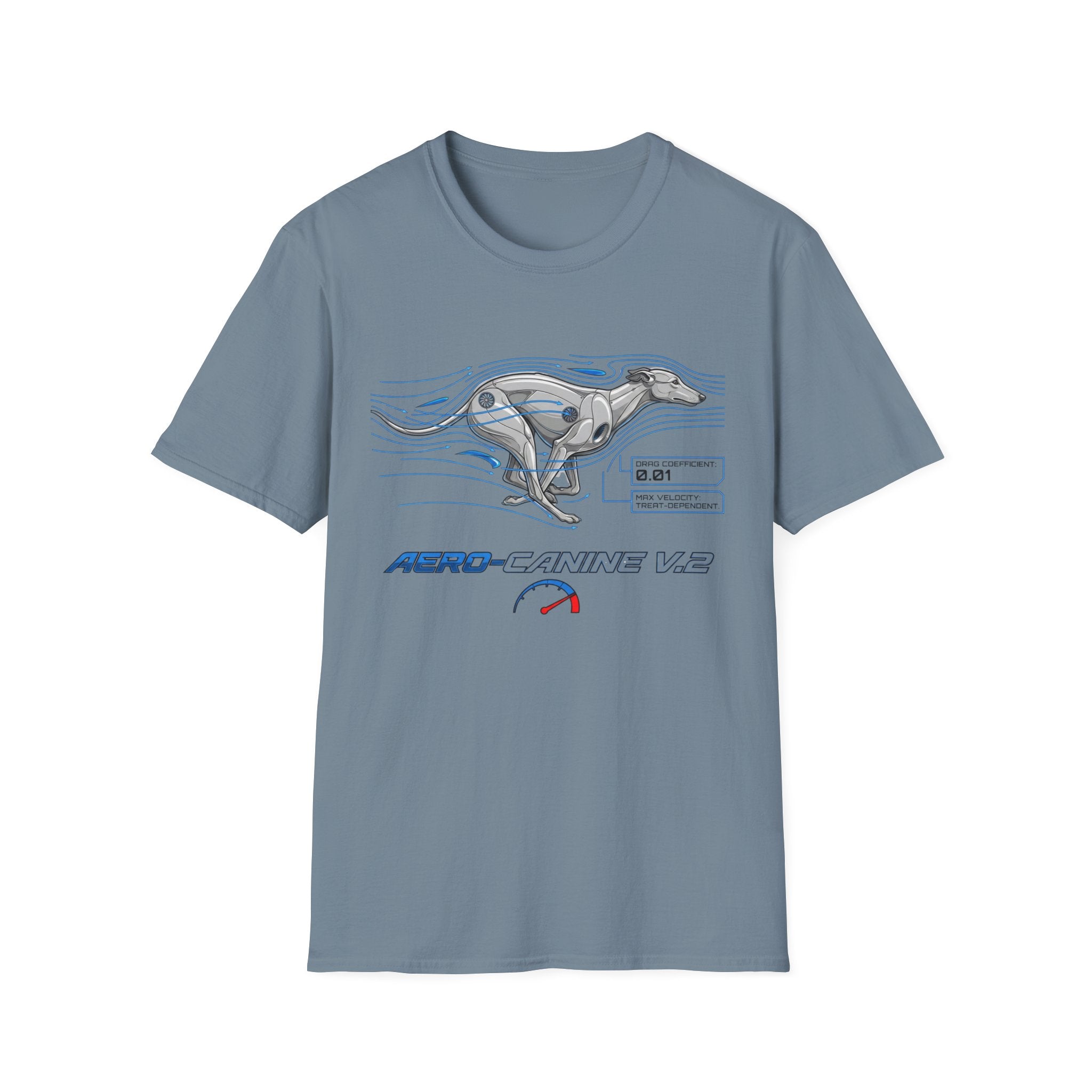 Aero-Canine V2 T-Shirt — Futuristic Racing Greyhound Tech Tee