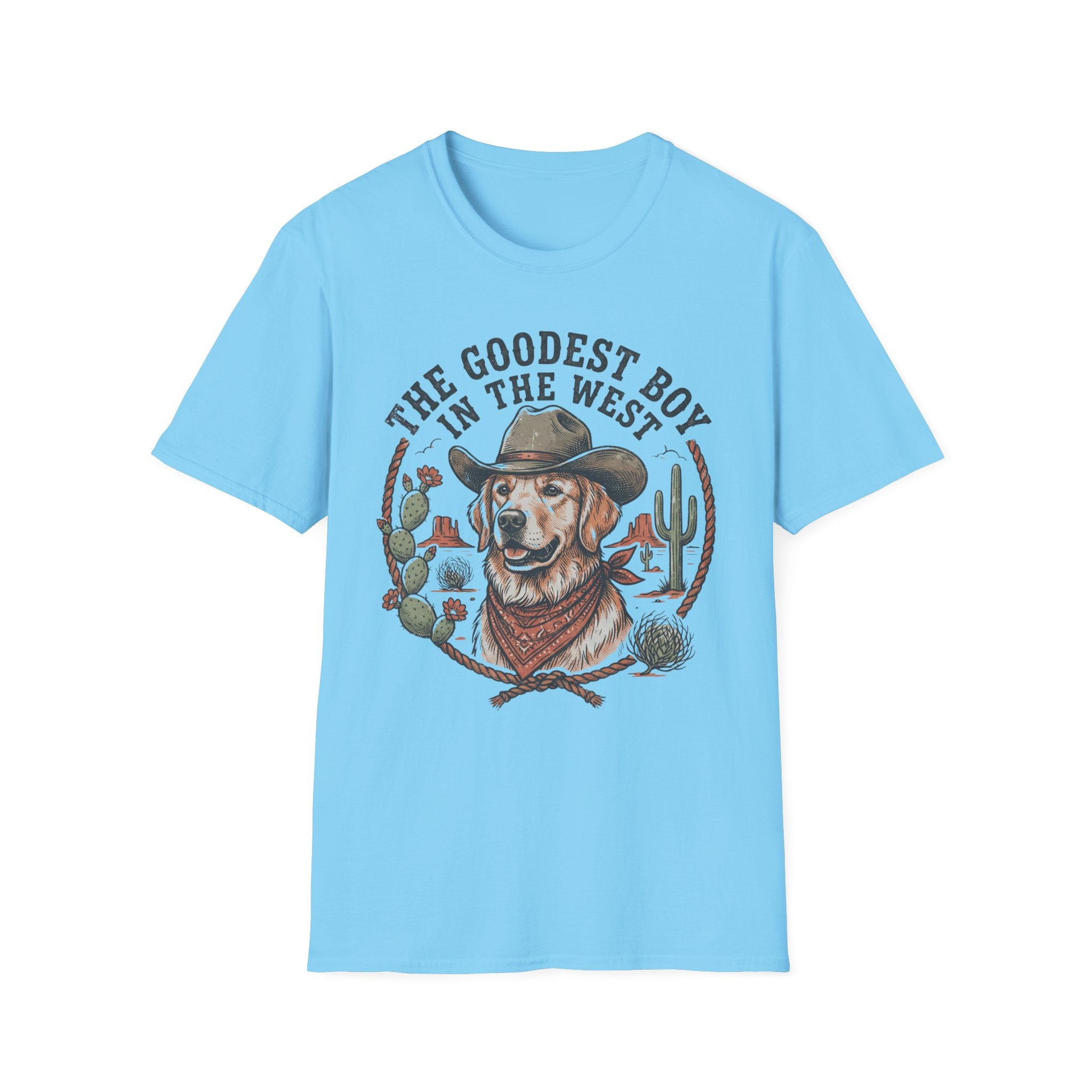 T-Shirt — "The Goodest Boy in the West" Cowboy Dog Graphic Tee
