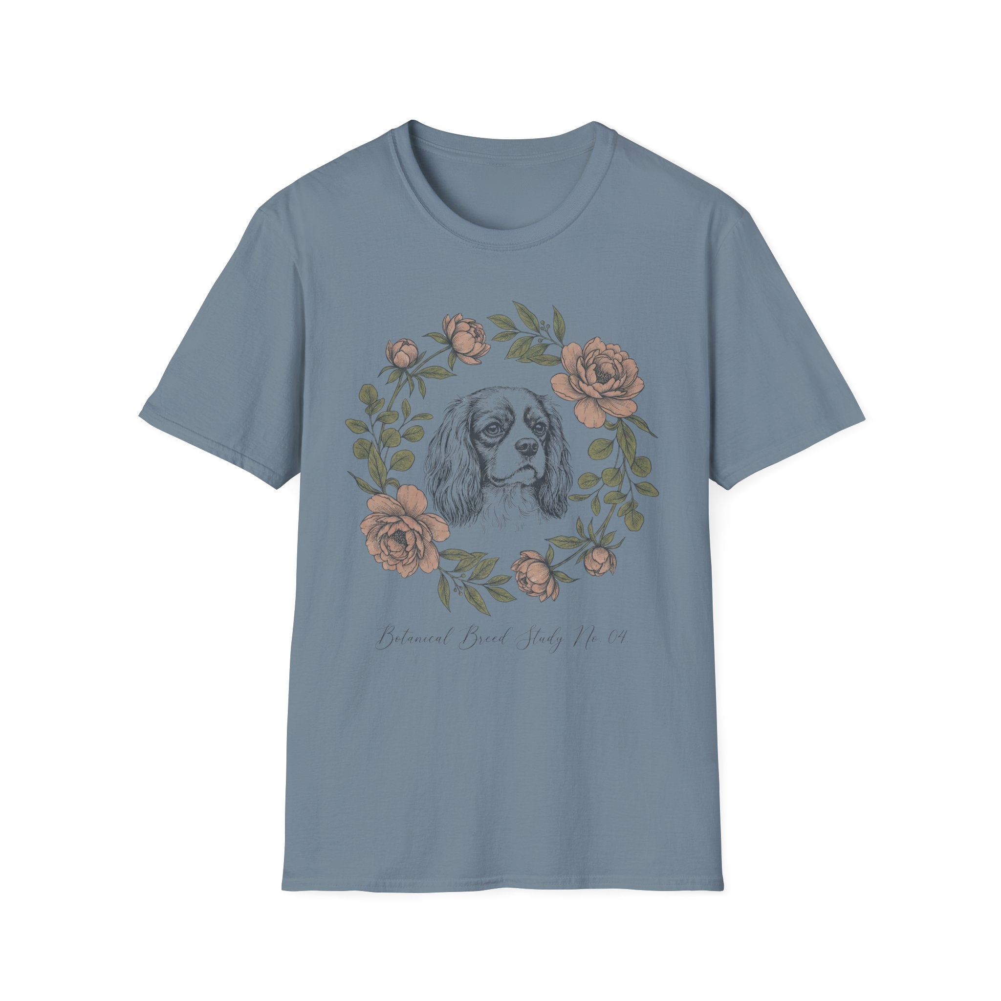 Cavalier King Charles Floral Wreath T-Shirt – Vintage Dog Lover Tee