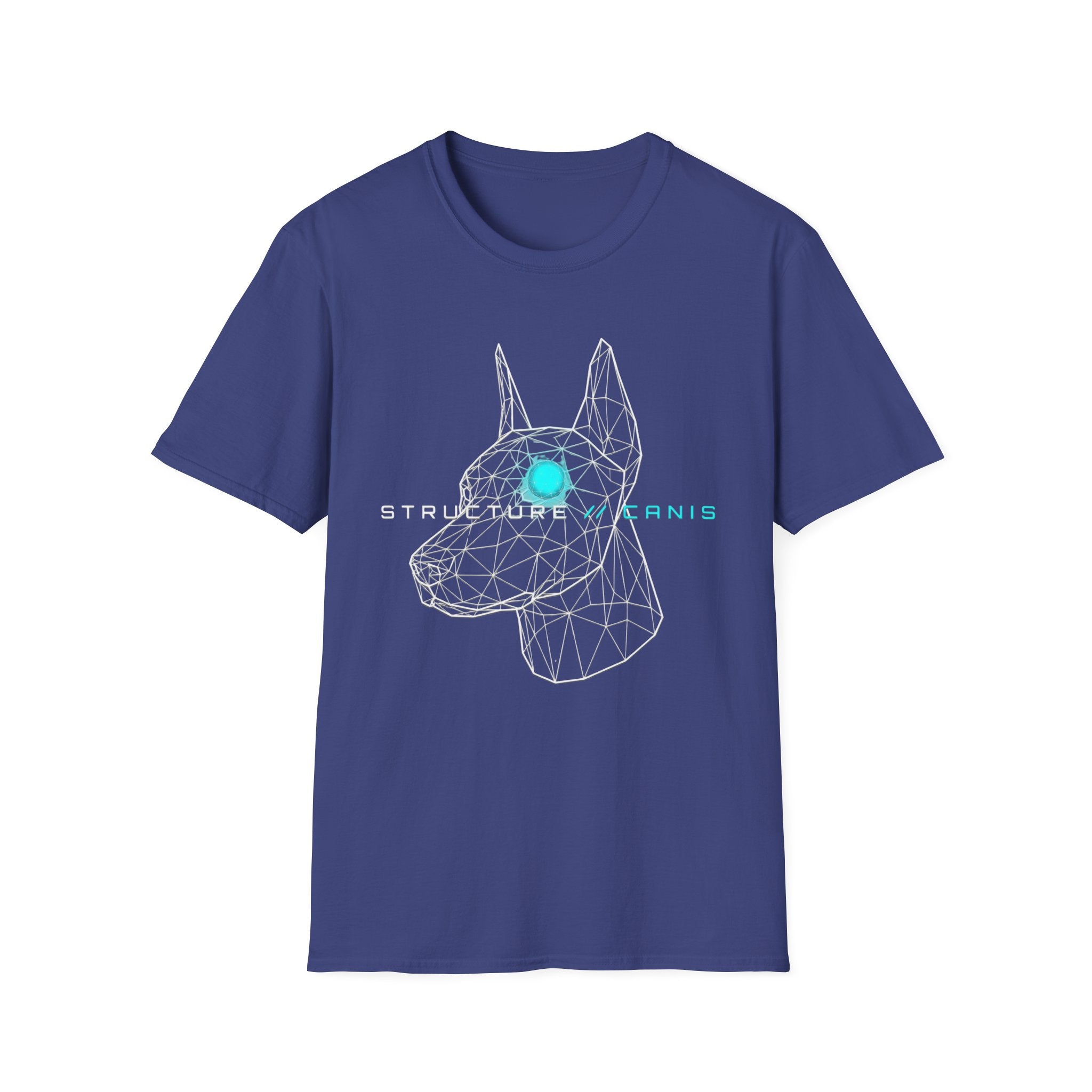 Cyber Doberman T-Shirt — 'Structure Kearns' Wireframe Dog Tech Tee