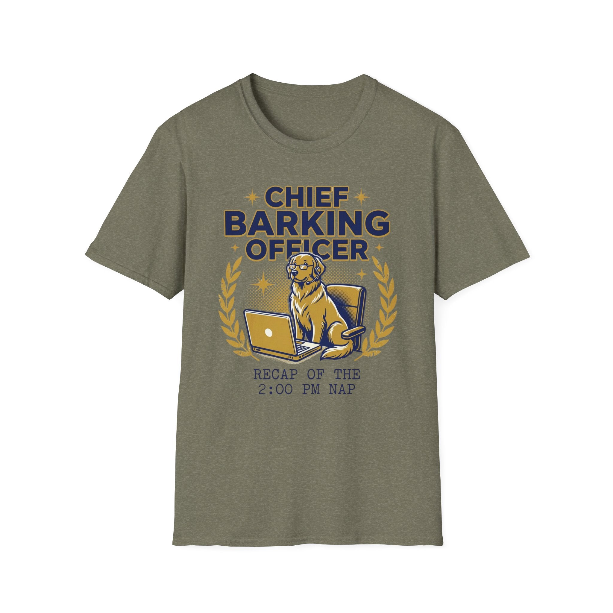 Chief Barking Officer Dog T-Shirt - "Recap of the 2:00 PM Nap" Funny Puppy Tee