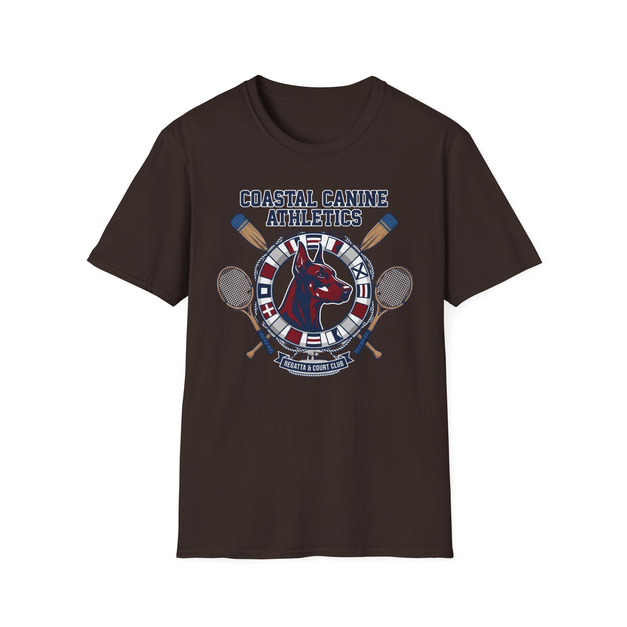 Coastal Canine Athletics T-Shirt — Nautical Doberman Crew Tee