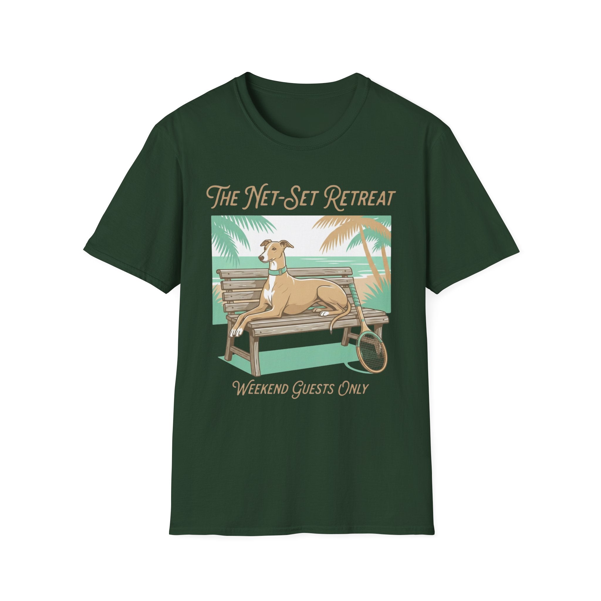 The Net-Set Retreat Tee — "Weekend Guests Only" Dog Beach T-Shirt