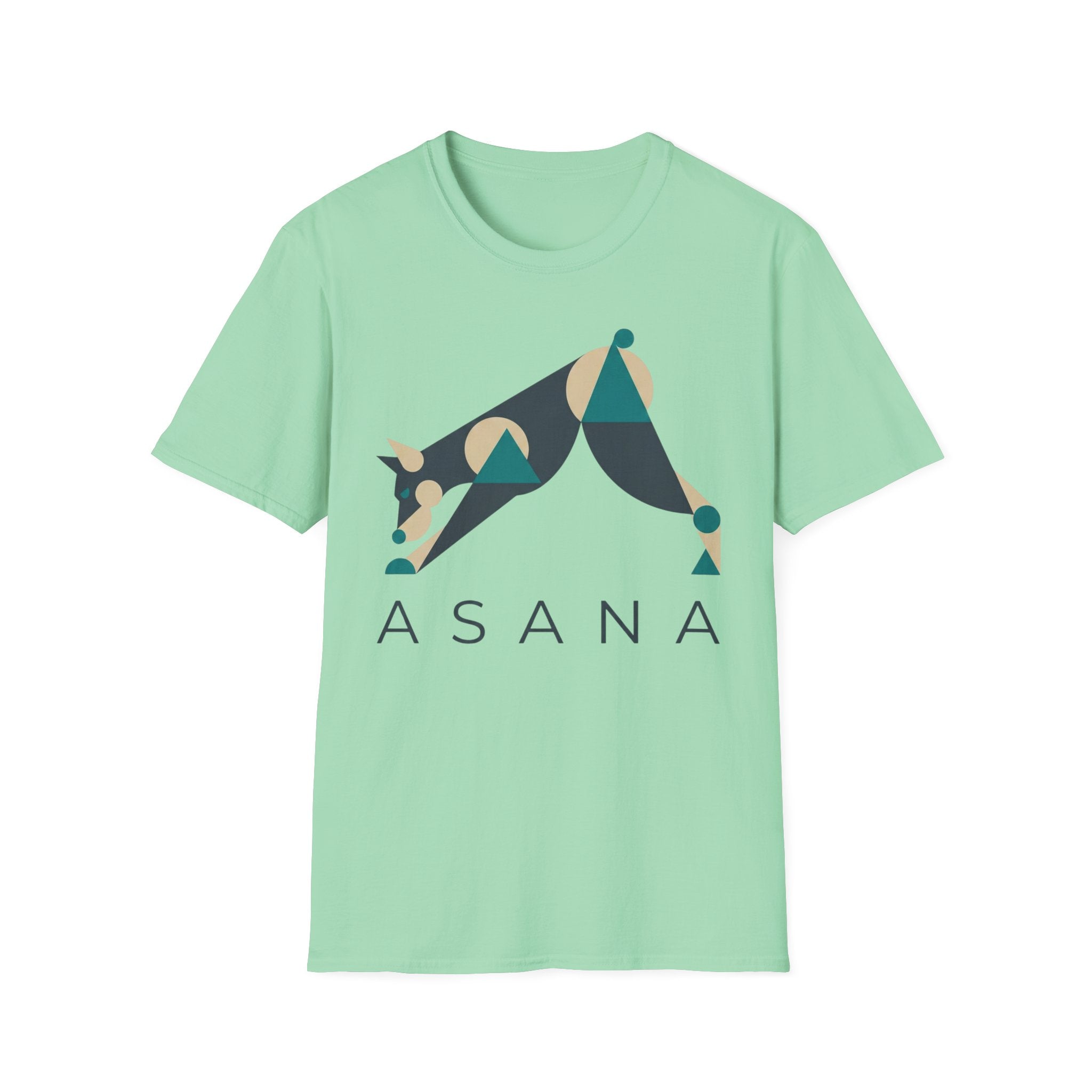Asana Yoga T-Shirt — Modern Geometric Downward Dog Tee