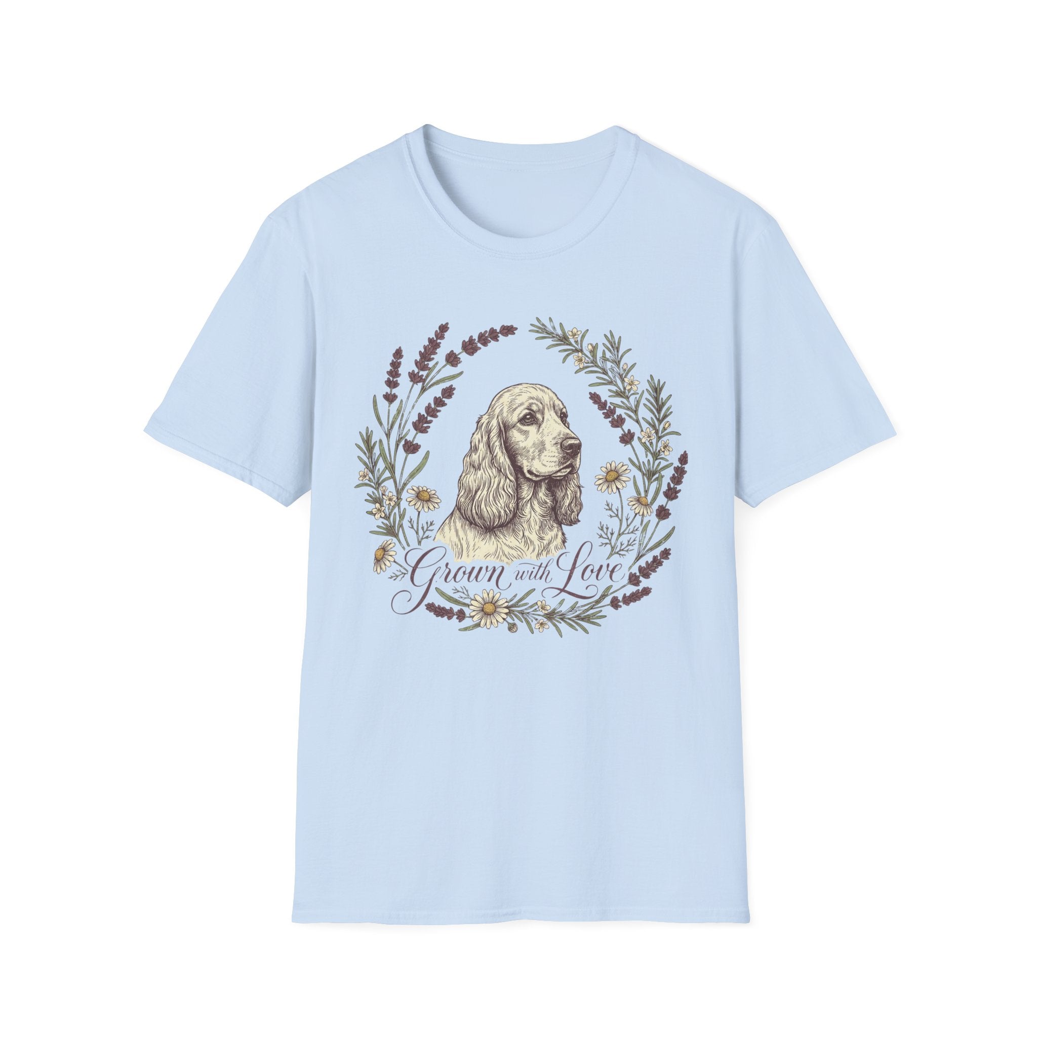 Cocker Spaniel Floral Tee — Vintage Dog Portrait T-Shirt