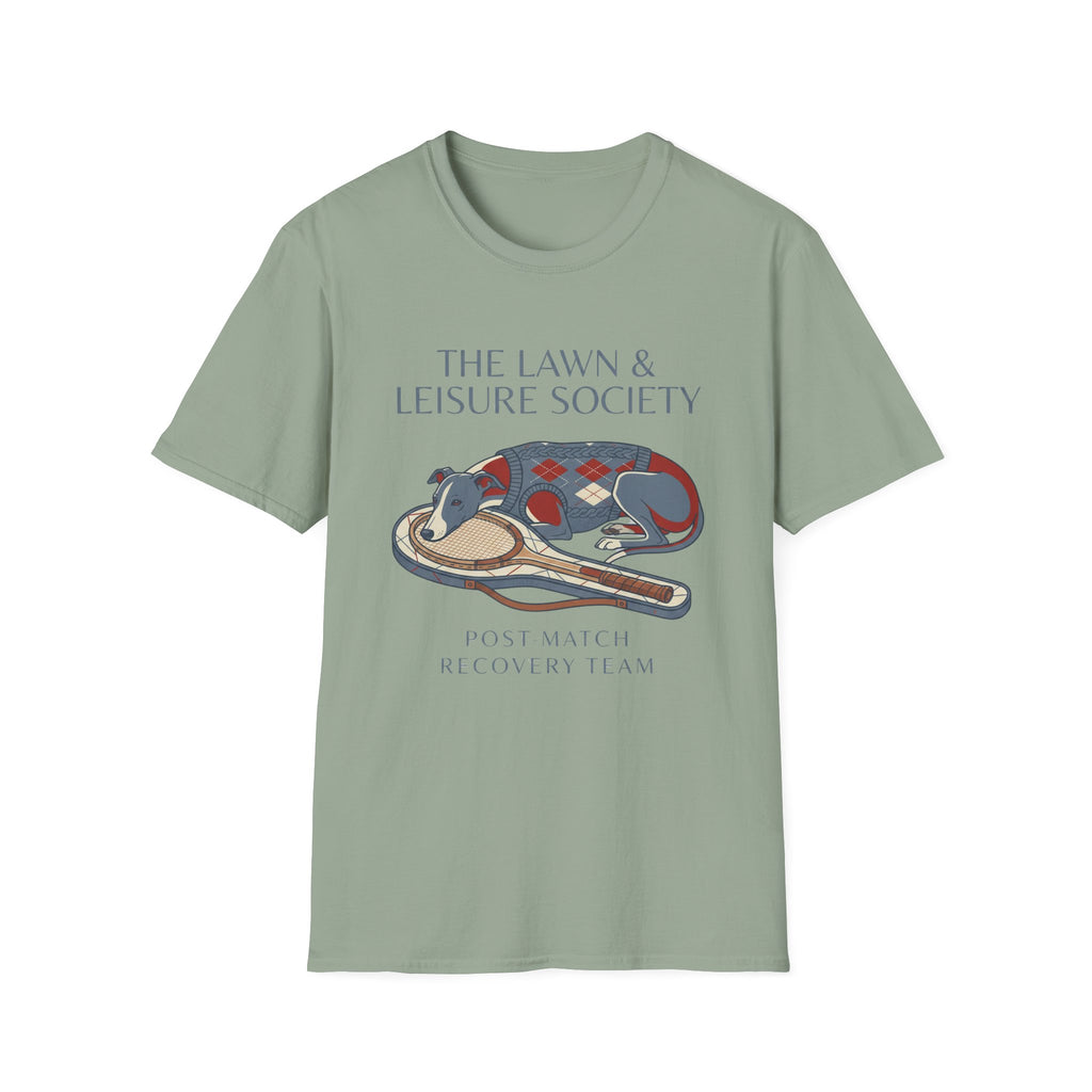The Lawn & Leisure Society T-Shirt — "Post-Match Recovery Team" Greyhound Graphic Tee