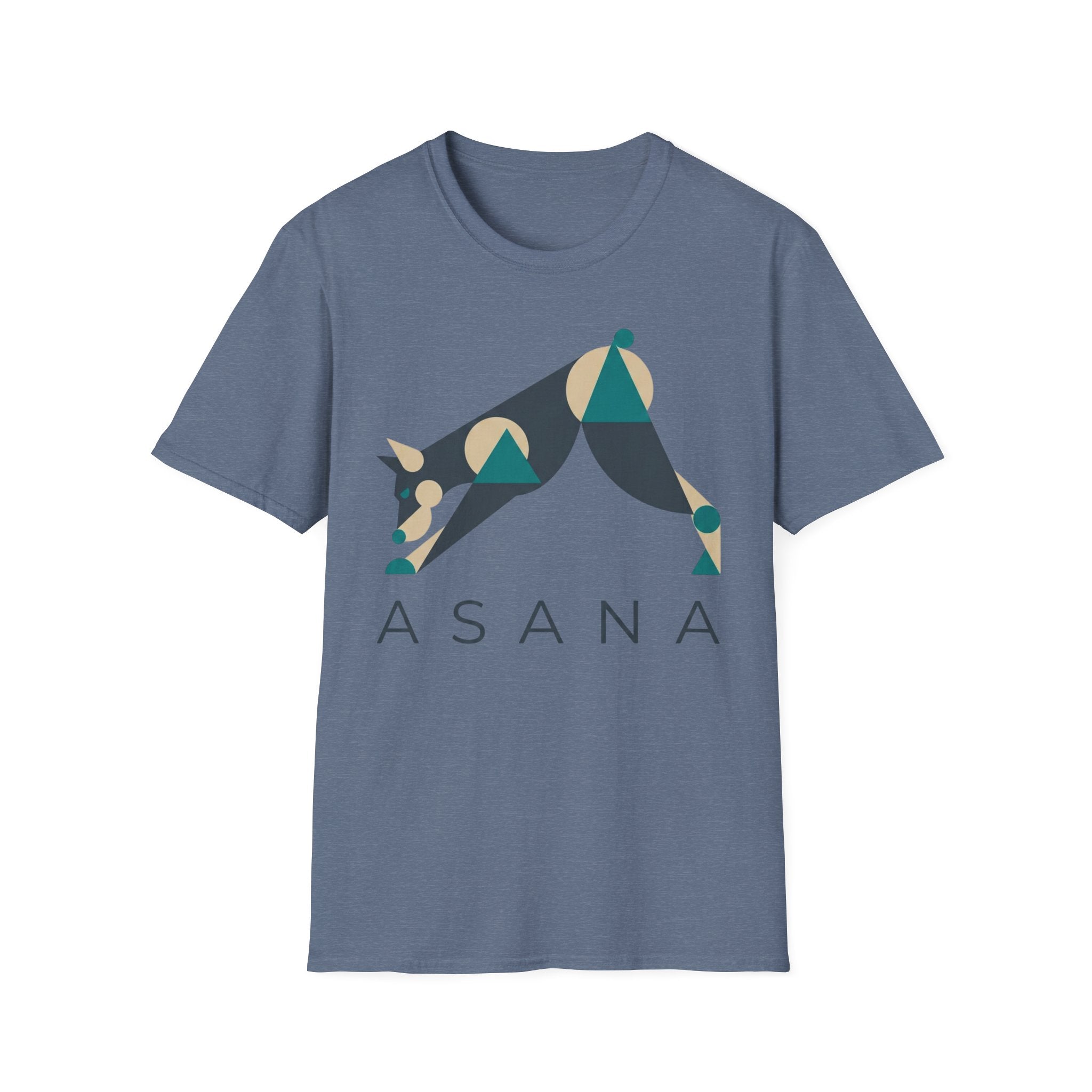 Asana Yoga T-Shirt — Modern Geometric Downward Dog Tee