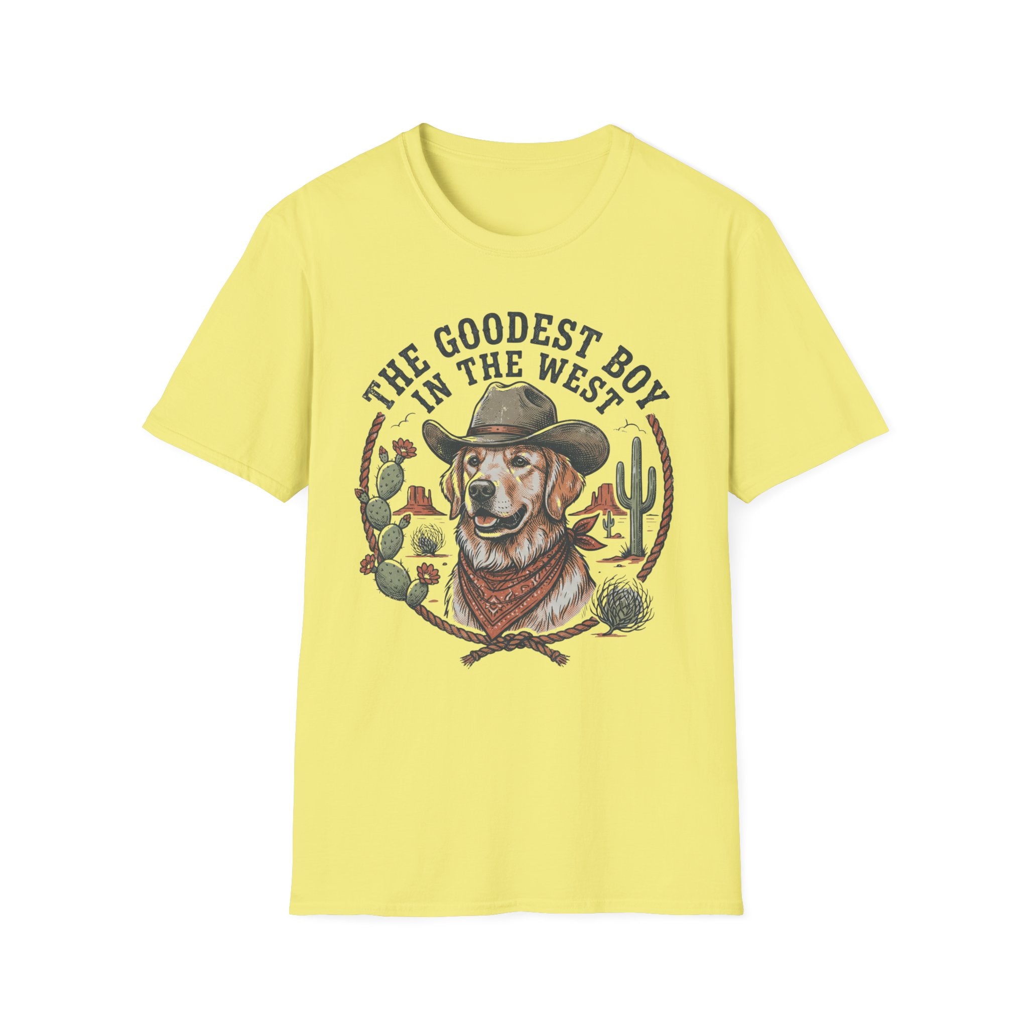 T-Shirt — "The Goodest Boy in the West" Cowboy Dog Graphic Tee