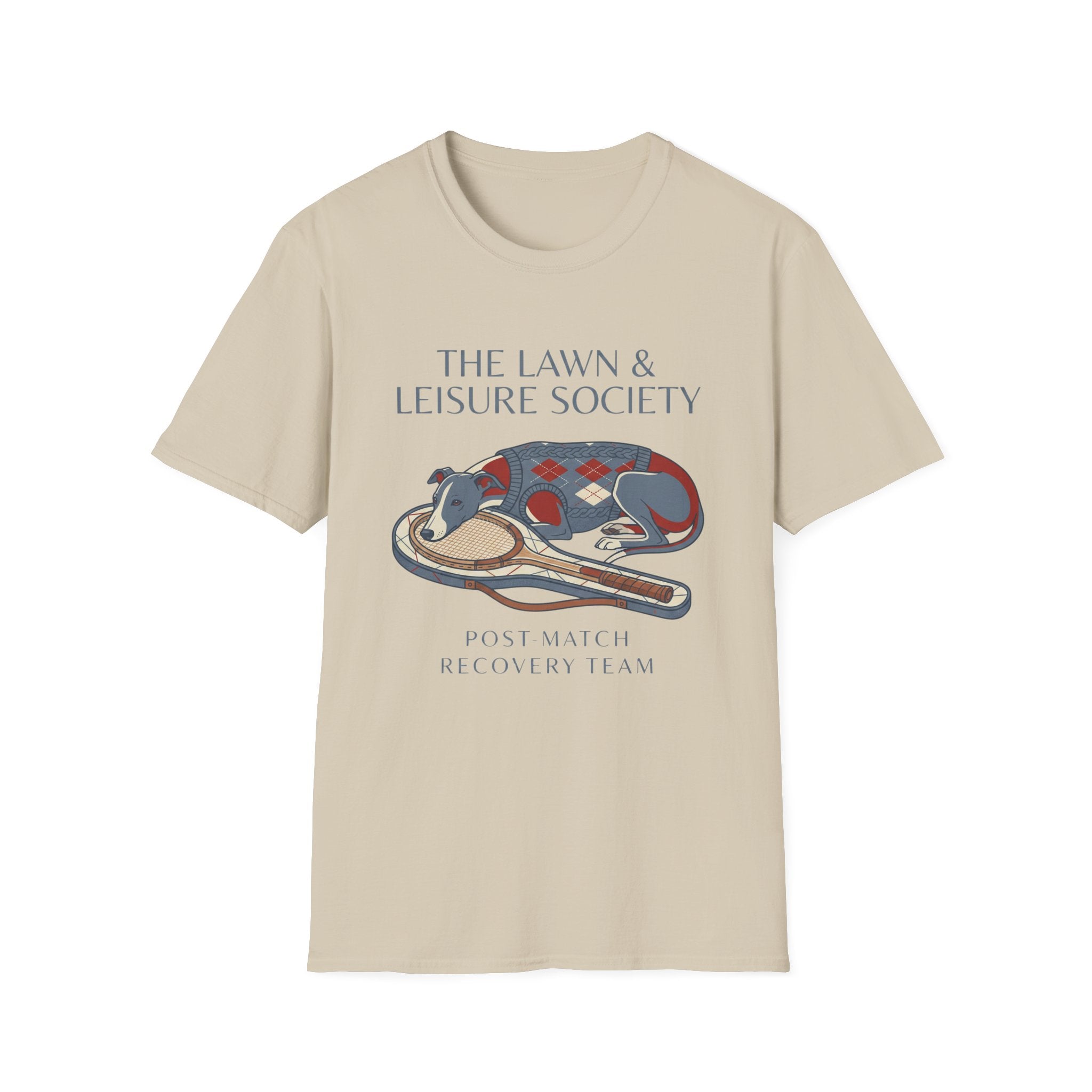 The Lawn & Leisure Society T-Shirt — "Post-Match Recovery Team" Greyhound Graphic Tee