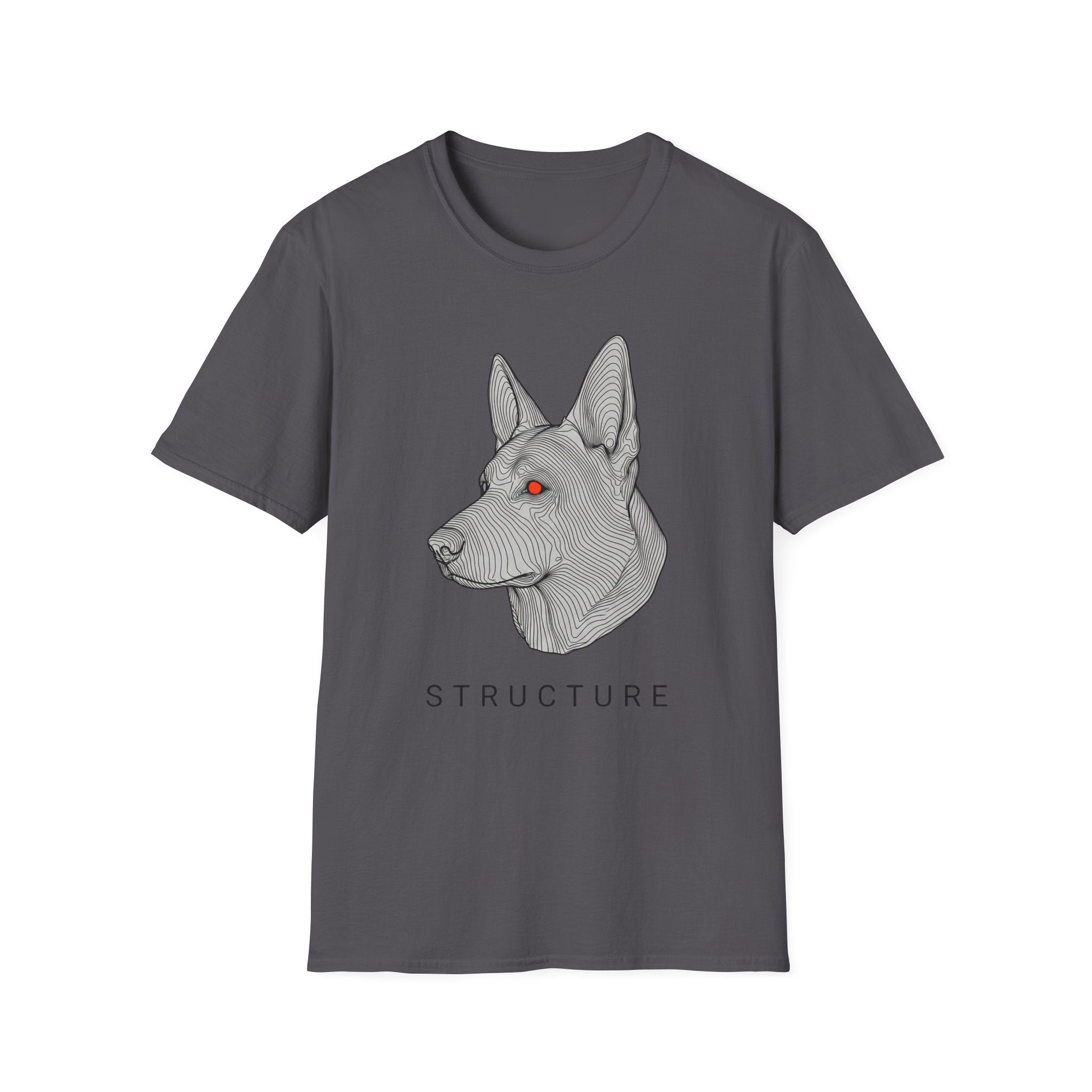 Structure German Shepherd Tee — Geometric Dog Head Graphic T-Shirt