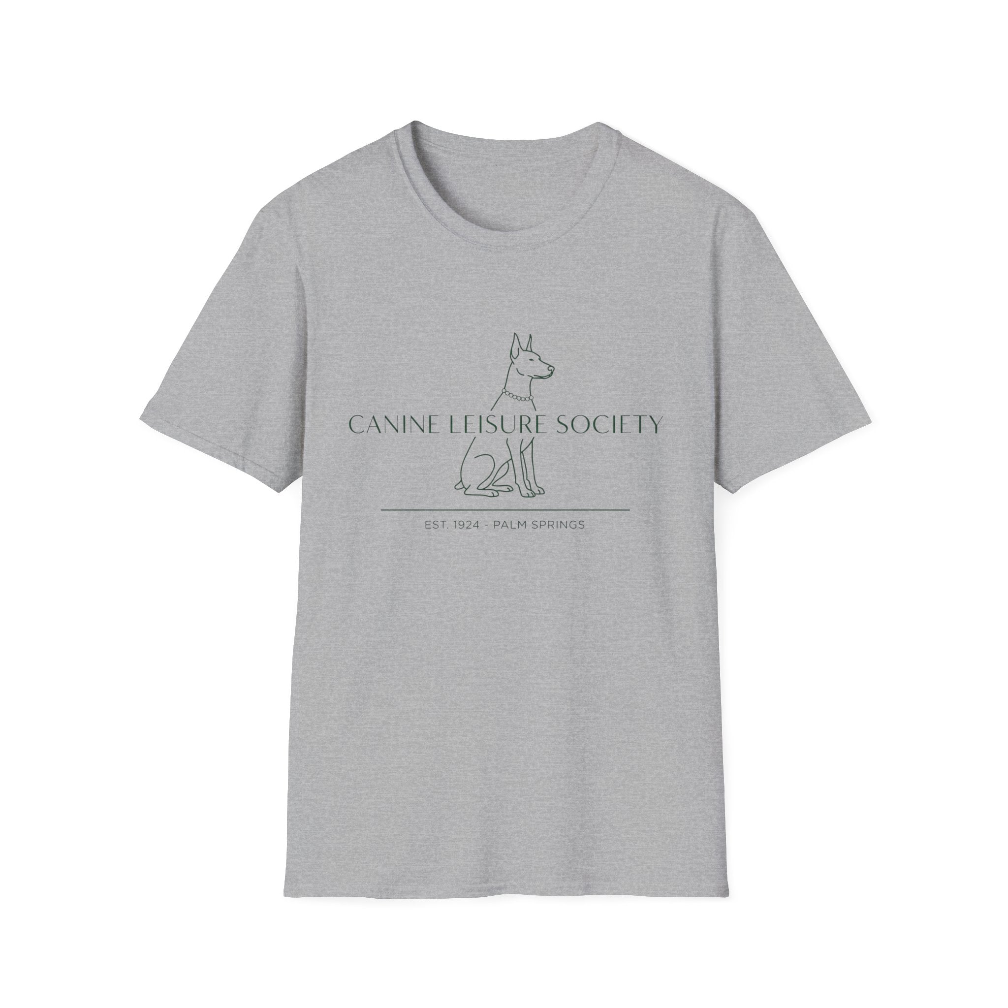 Canine Hush Society T-Shirt — Minimal Dog Line Art Tee