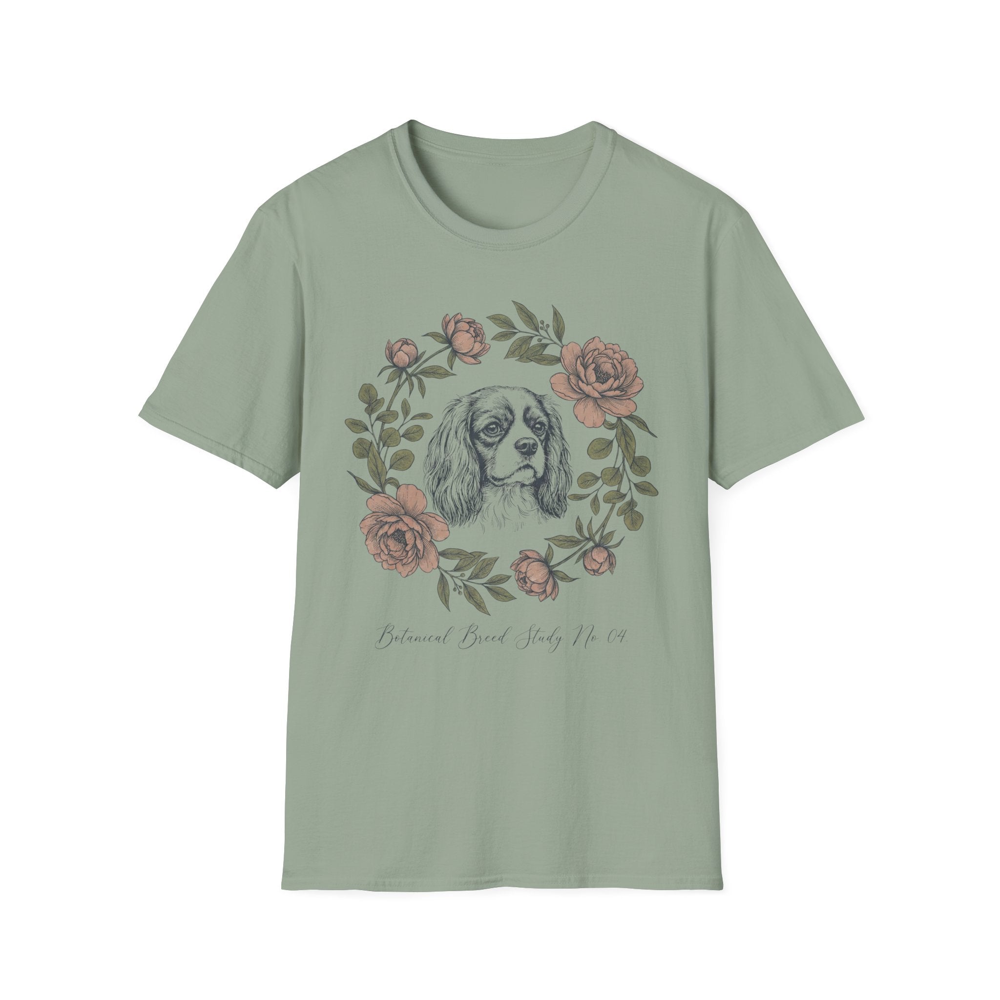 Cavalier King Charles Floral Wreath T-Shirt – Vintage Dog Lover Tee