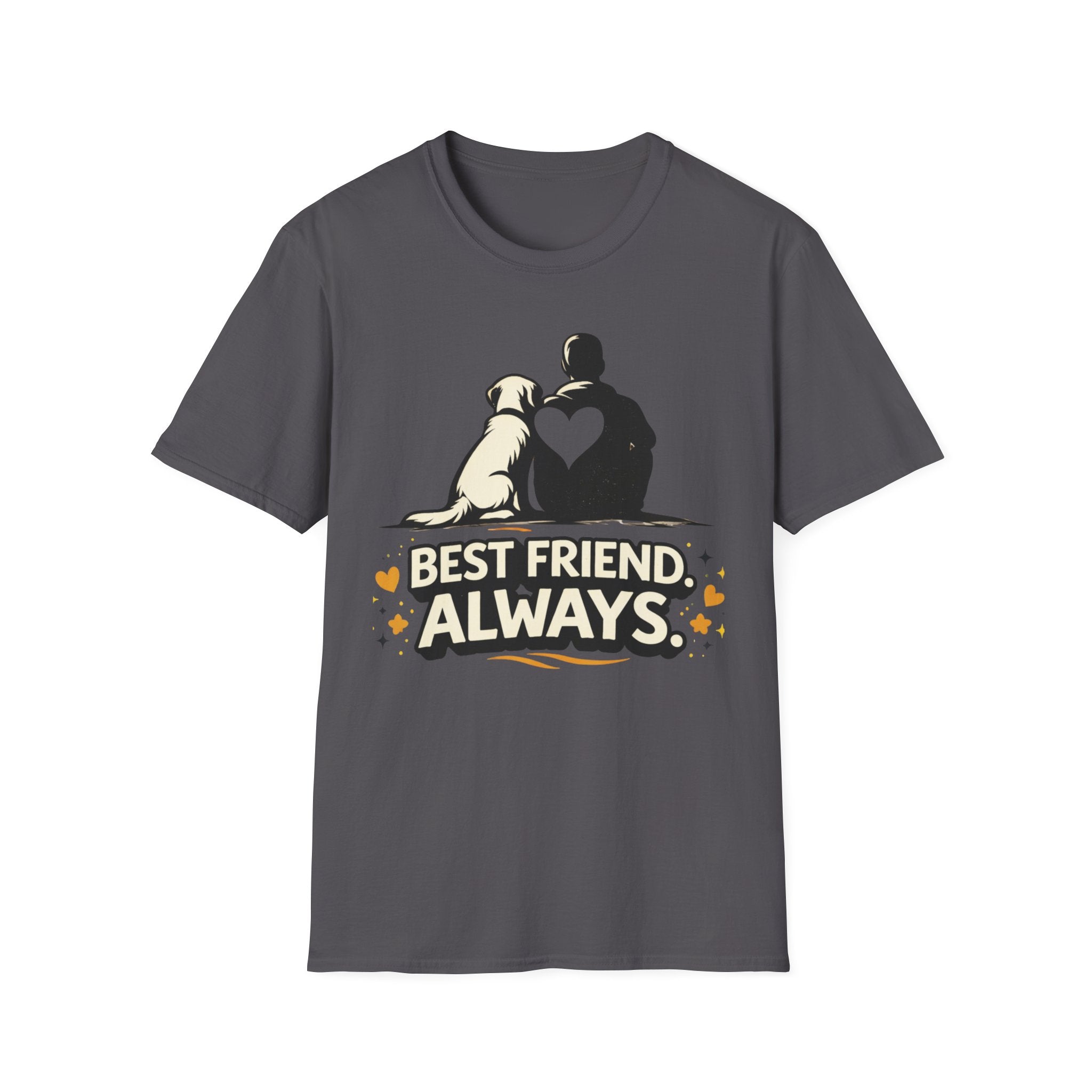 Best Friend Always T-Shirt — Dog Lover Shirt with Heart Silhouette